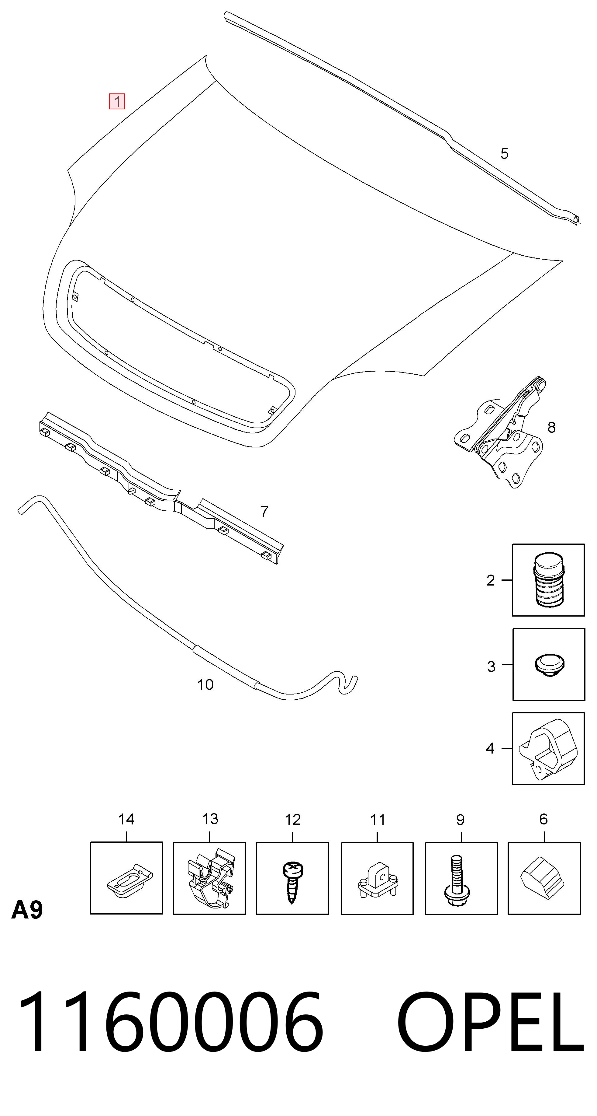 Capota 93174471 General Motors