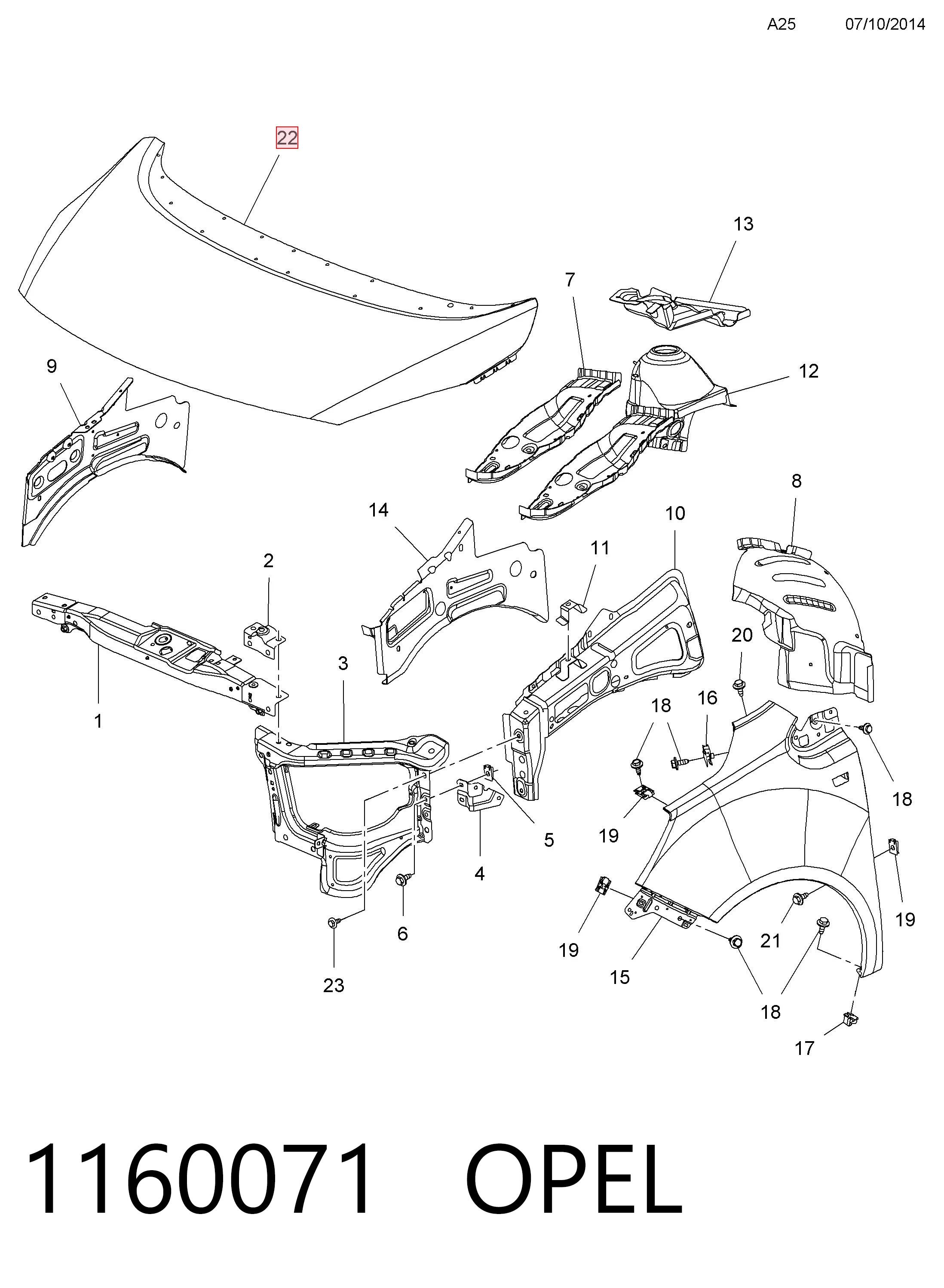 Capota para Opel Meriva B 
