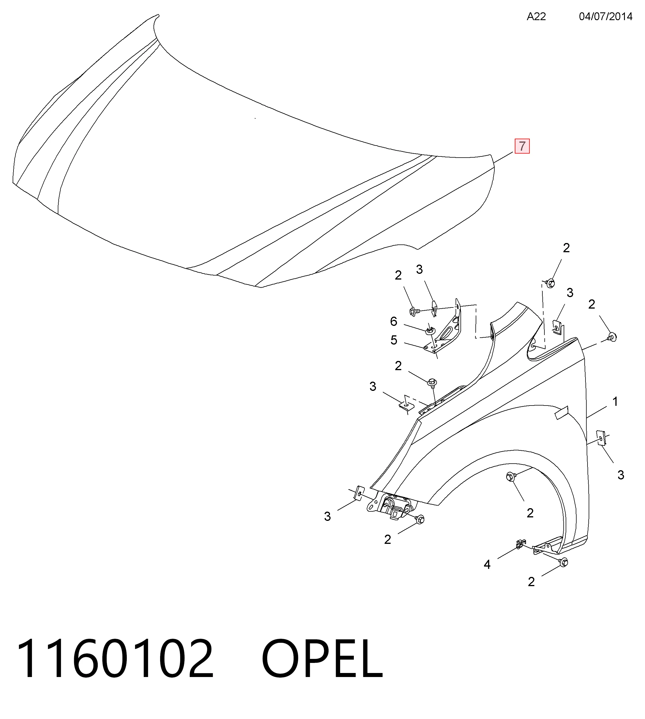 Capota 39035277 General Motors