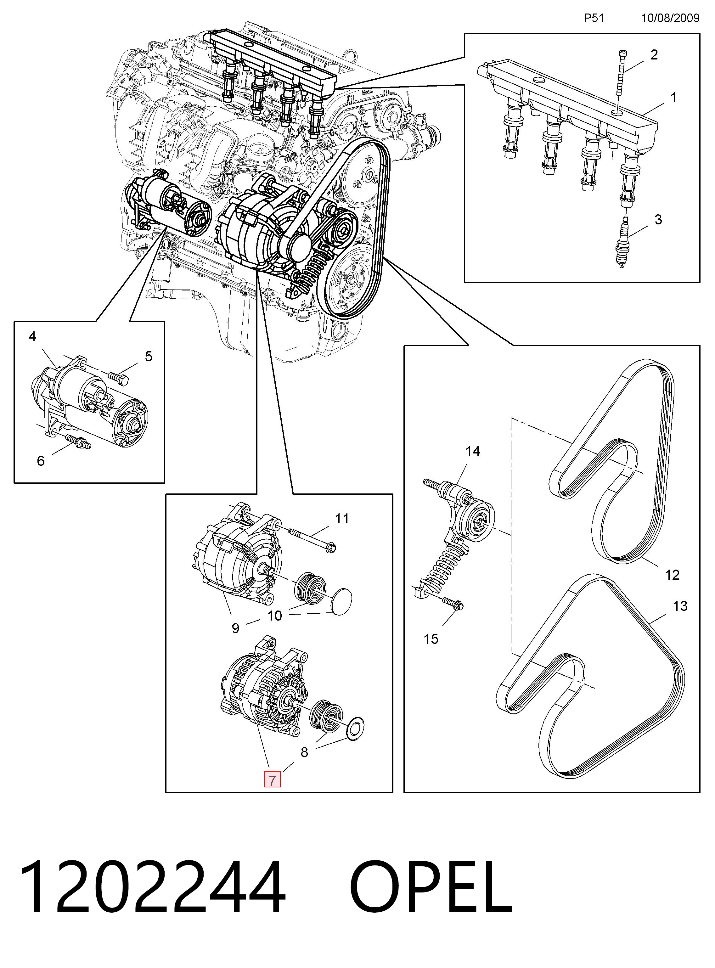 1202244 Opel Gerador