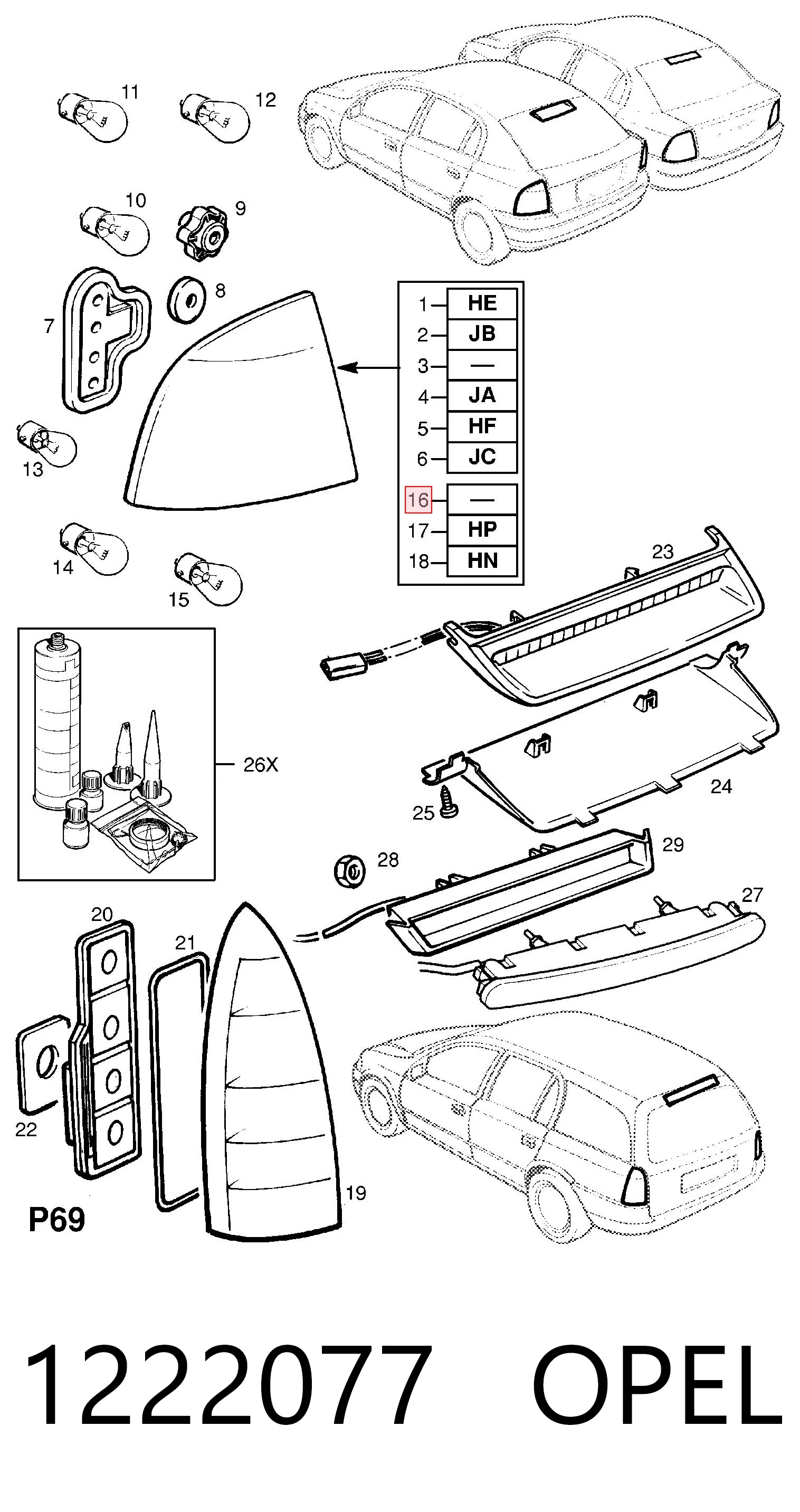 93175675 General Motors Lanterna traseira esquerda