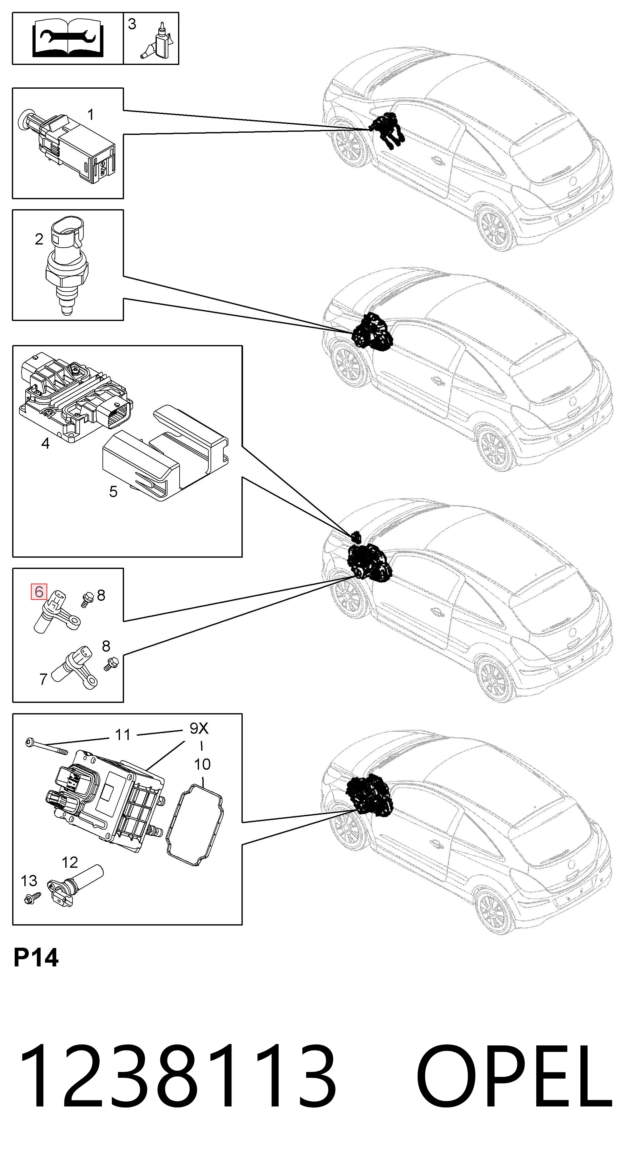 1238113 Opel Sensor de velocidade