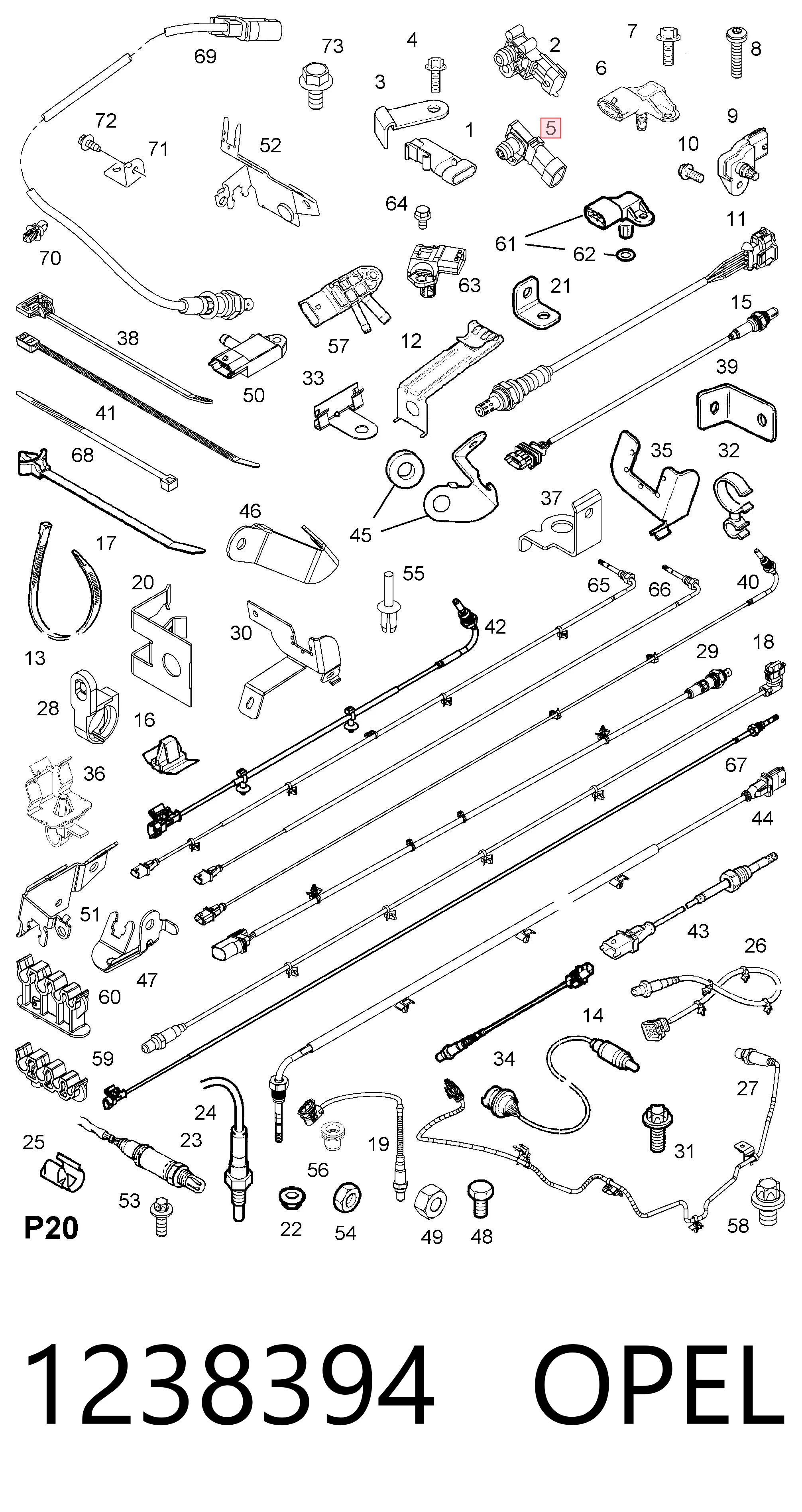 1238394 Opel Sensor de pressão no coletor de admissão, MAP