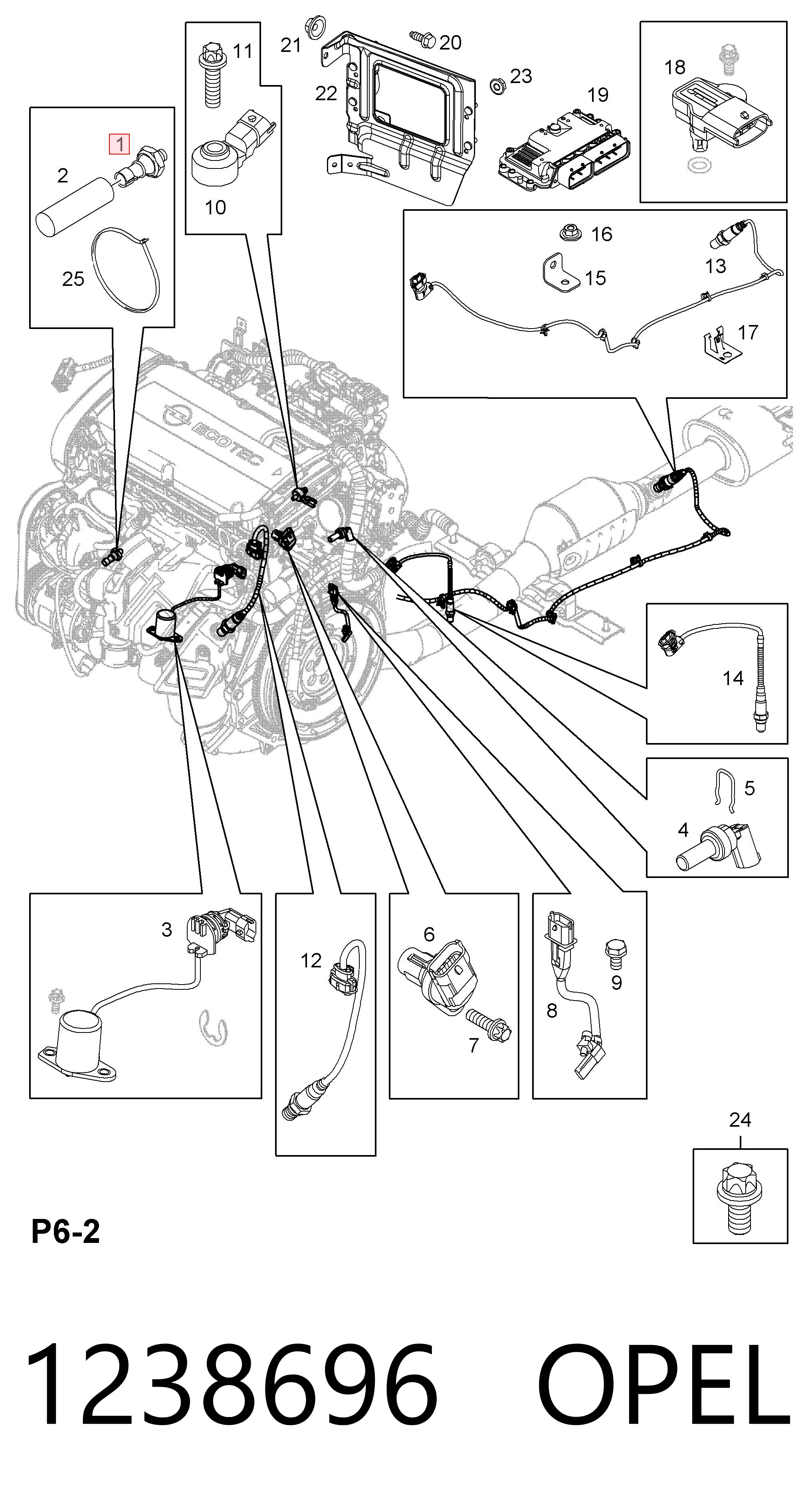 1238696 Opel Sensor de pressão de óleo