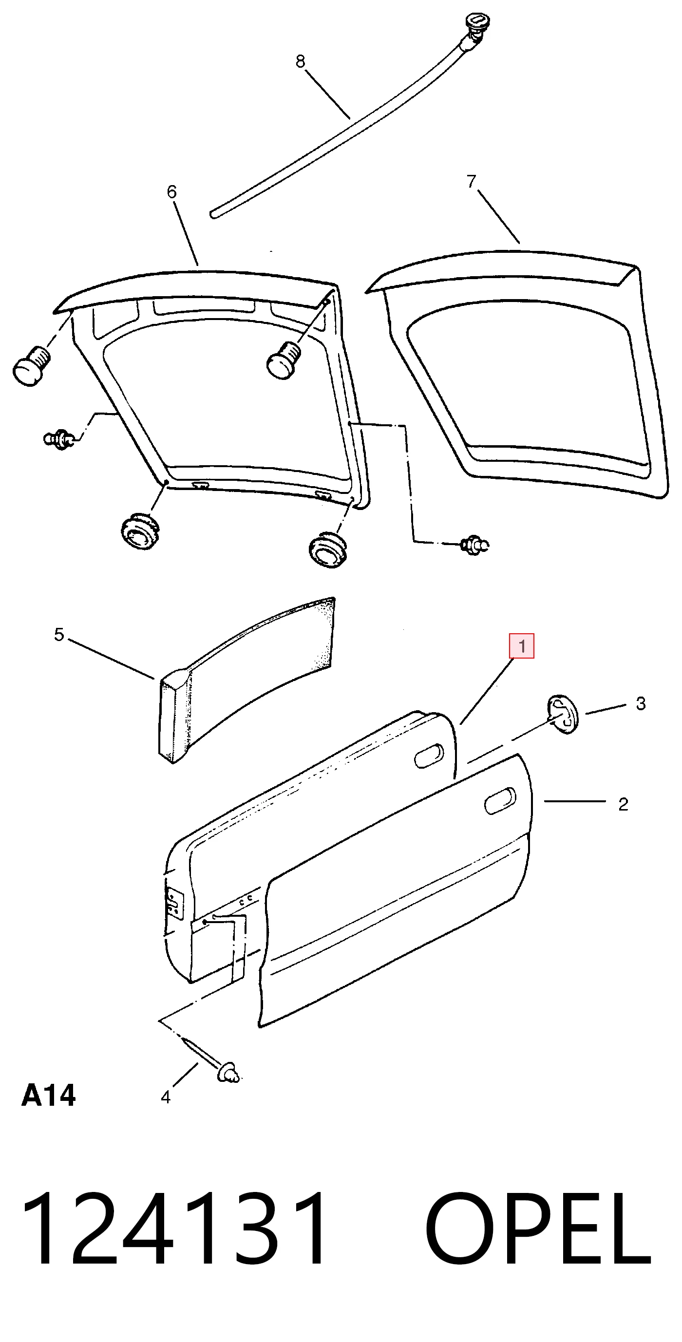 Porta dianteira esquerda para Opel Calibra  85