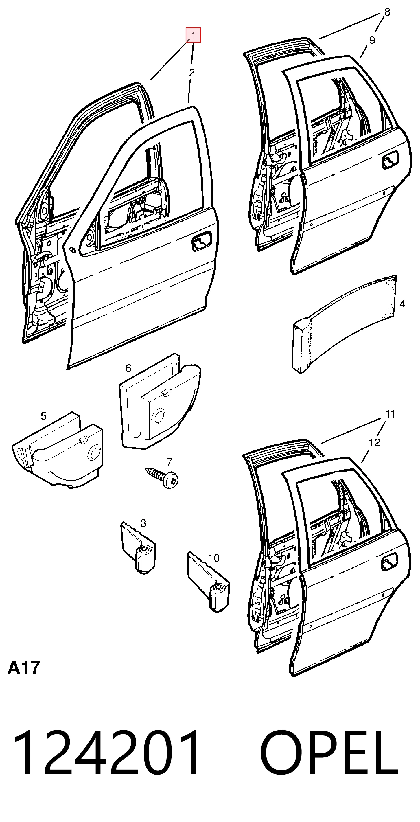  Porta dianteira esquerda Opel Vectra B carrinha (31) (1995 - 2002) B