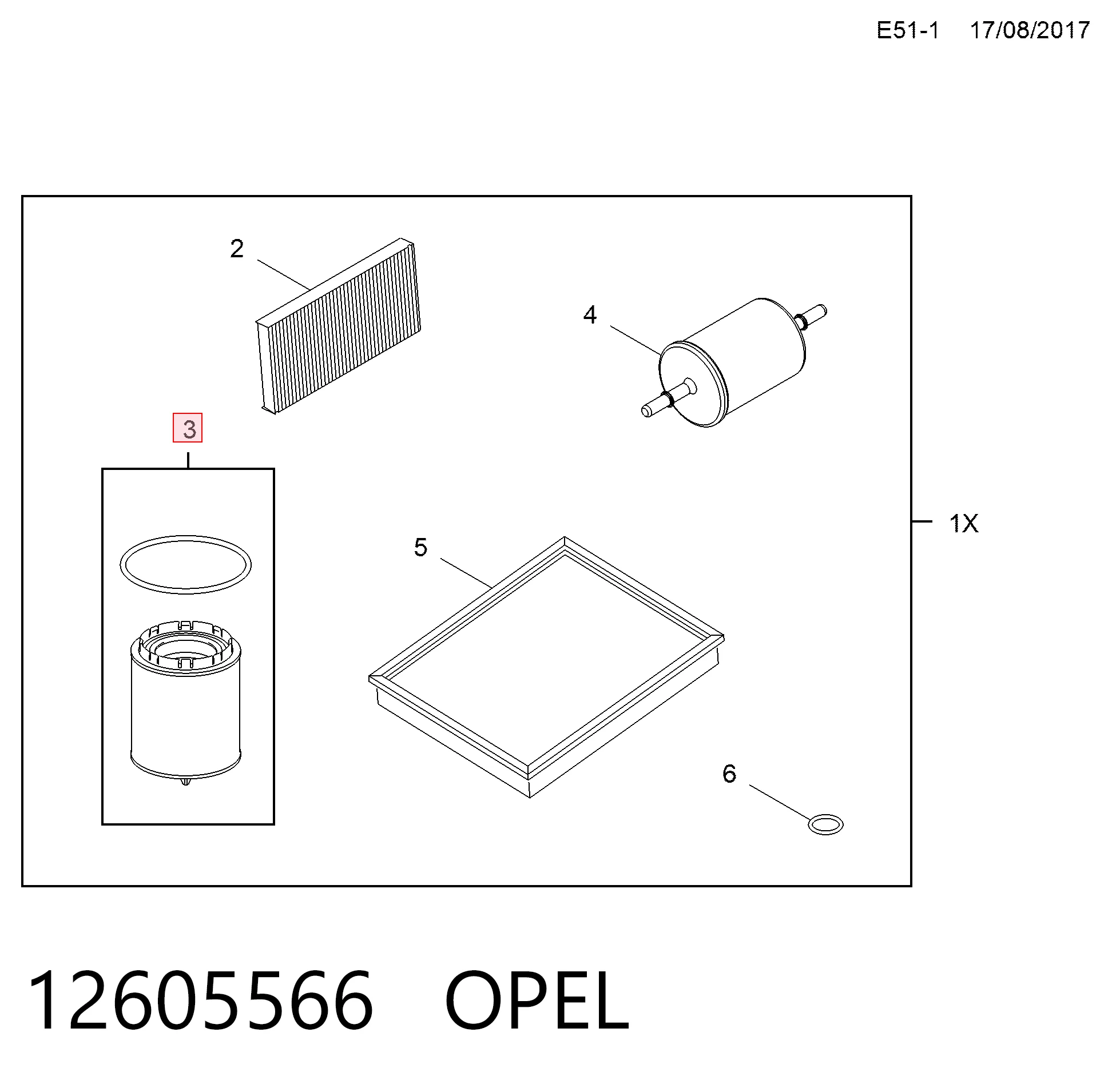 12605566 Opel Filtro de óleo