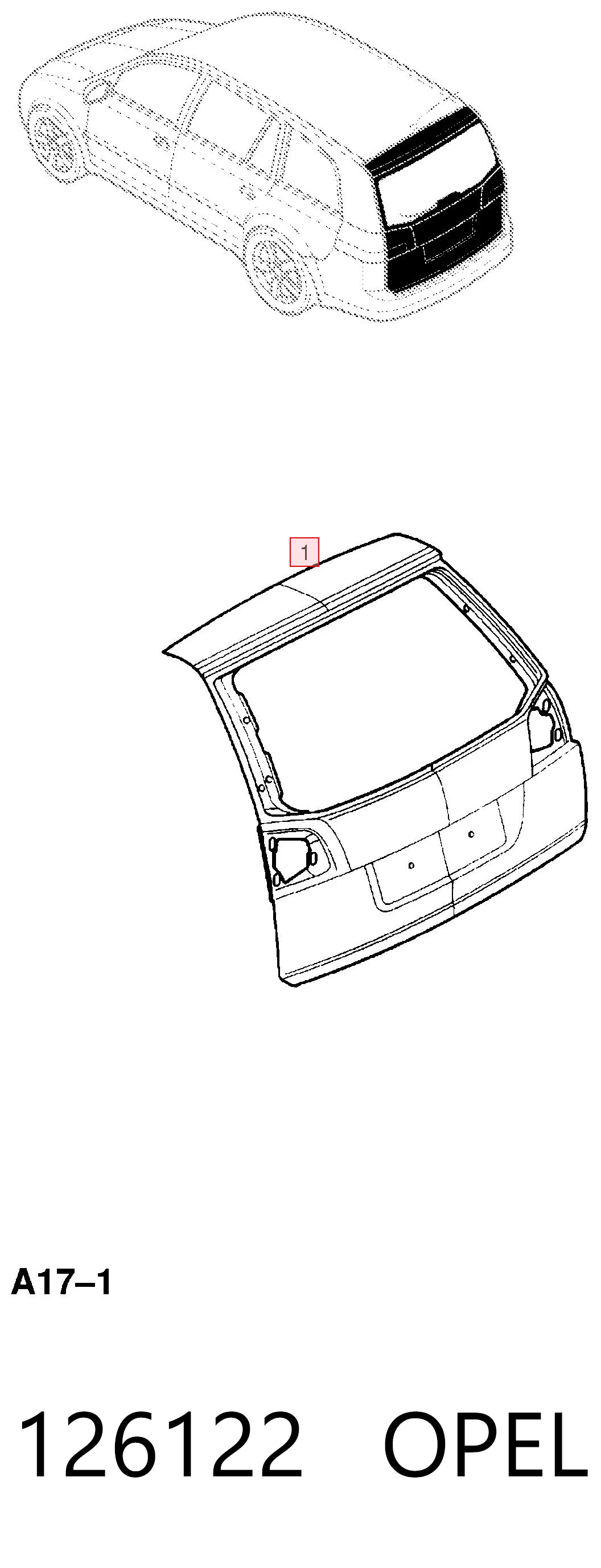 Porta traseira (3ª/5ª porta-malas (tampa de alcapão) para Opel Vectra C 
