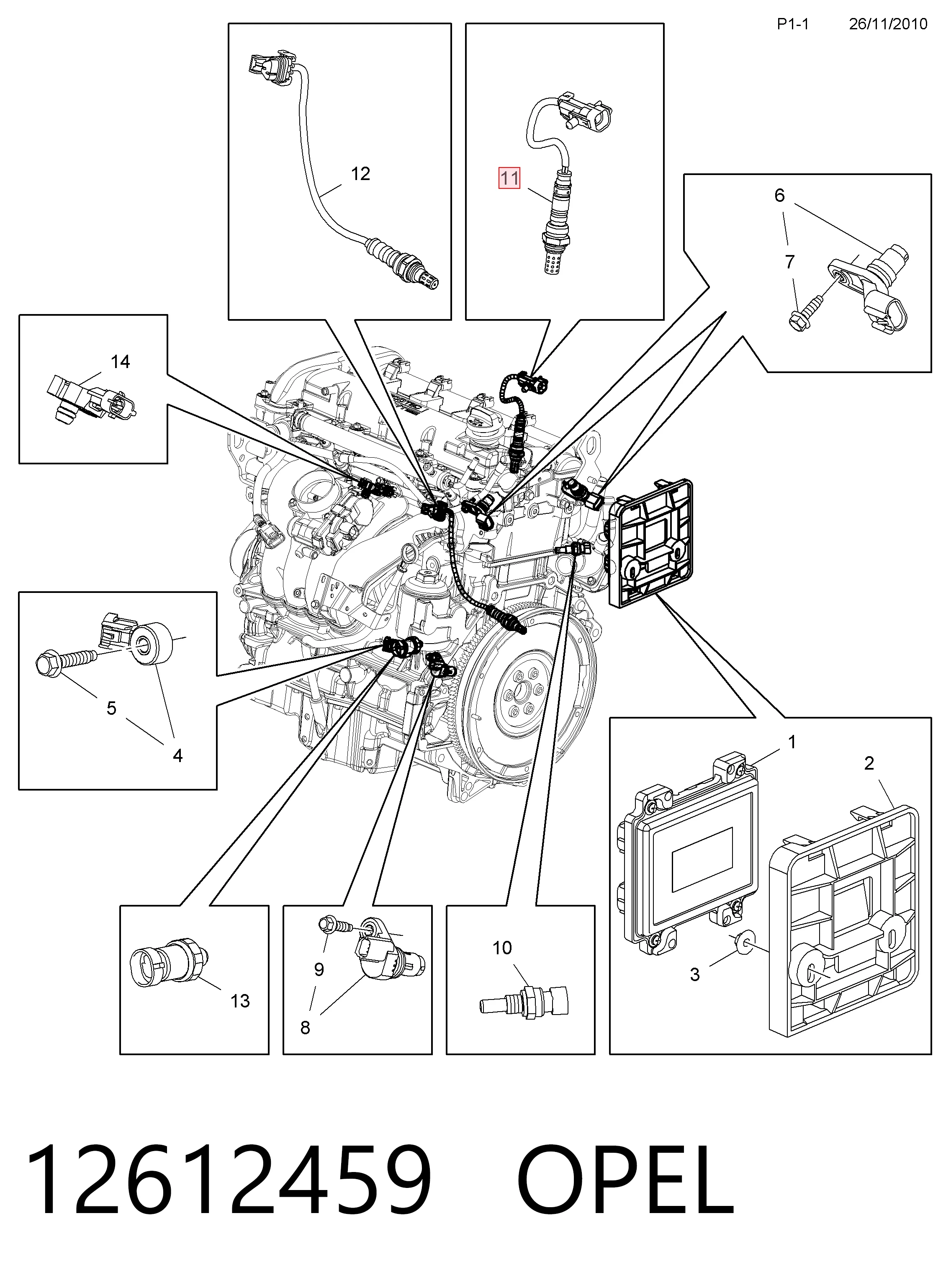 Sonda lambda, sensor de oxigênio Chevrolet Captiva II C140