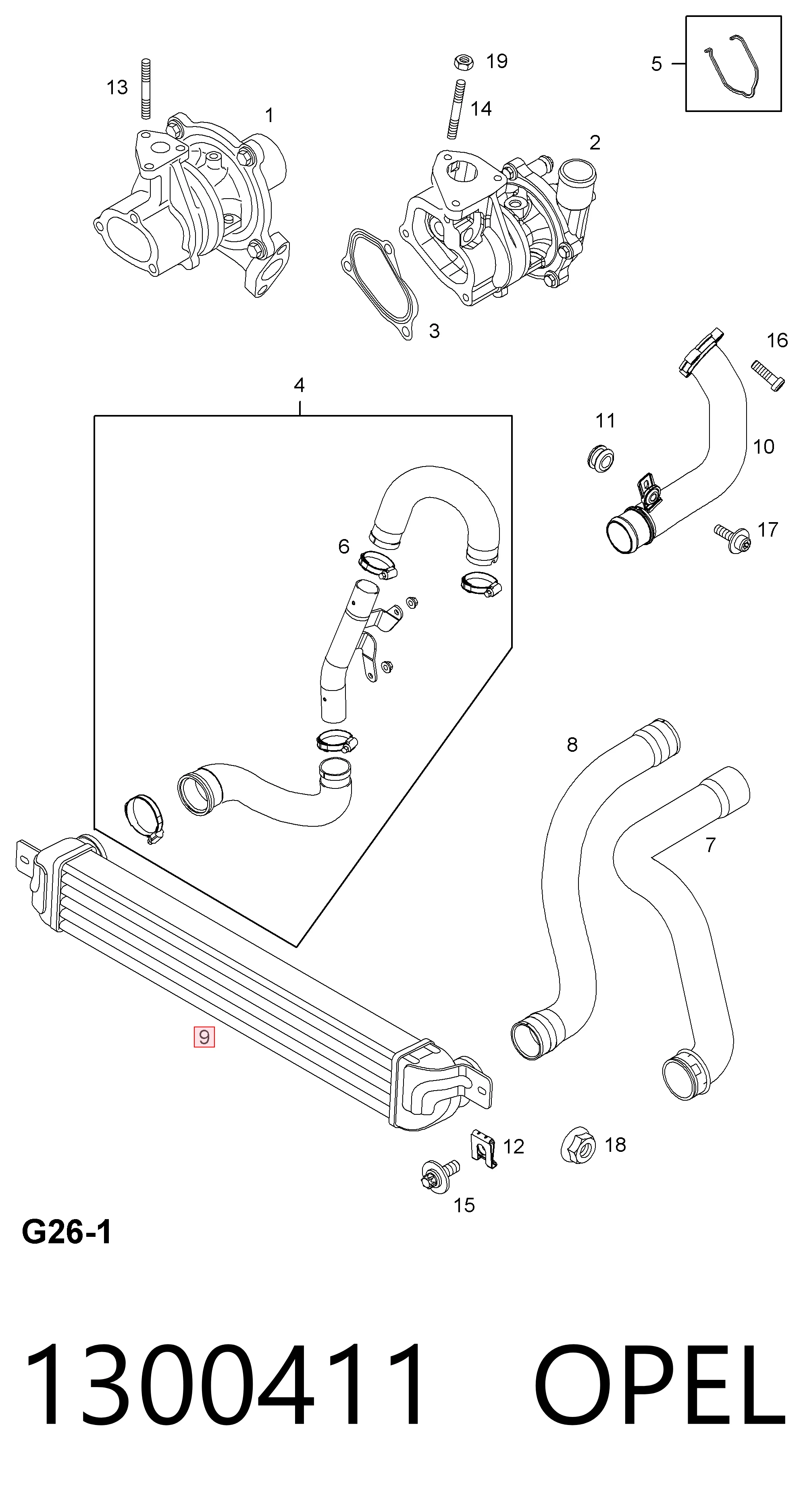 Radiador de intercooler para Opel Meriva 