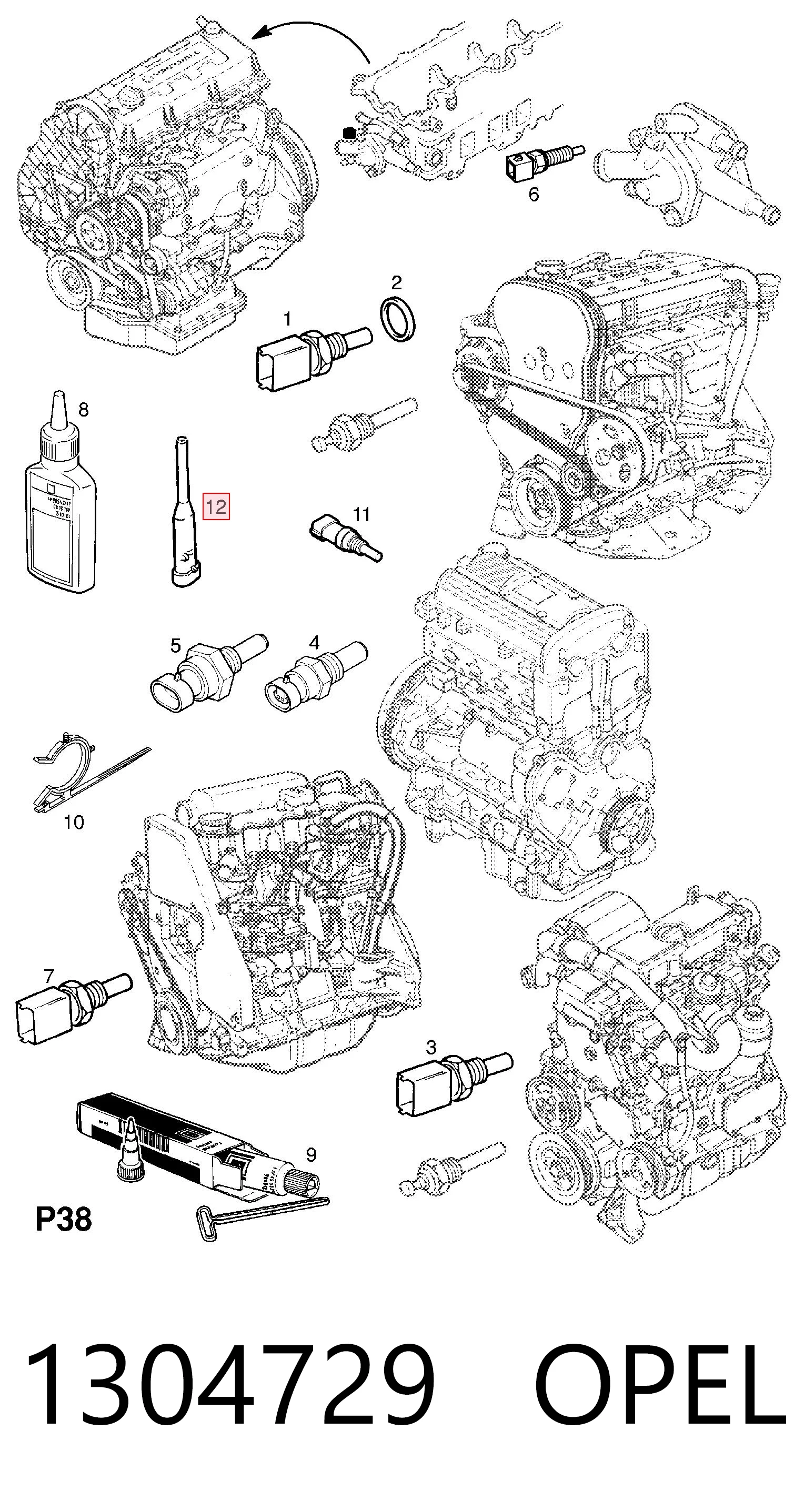 9117438 Peugeot/Citroen Sensor do nível do fluido de esfriamento no tanque