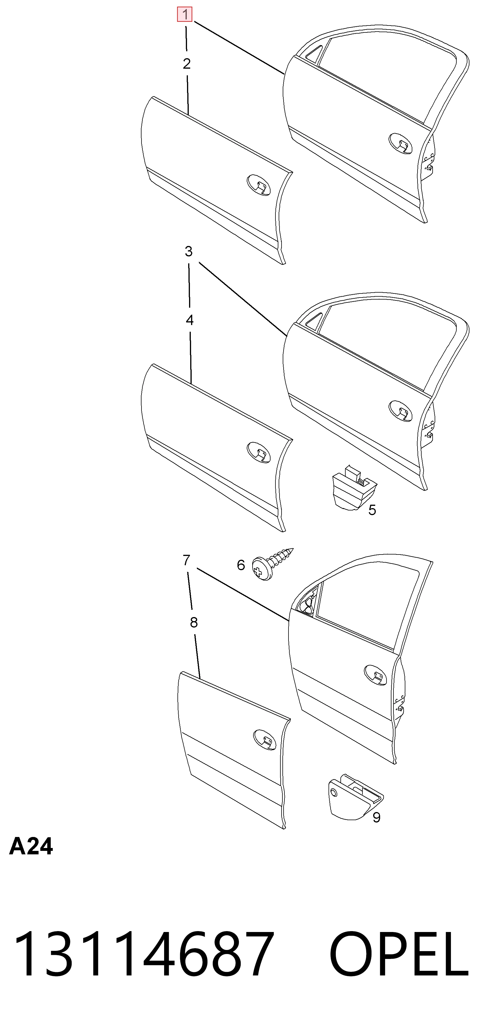 Porta dianteira esquerda Opel Corsa C F08, F68