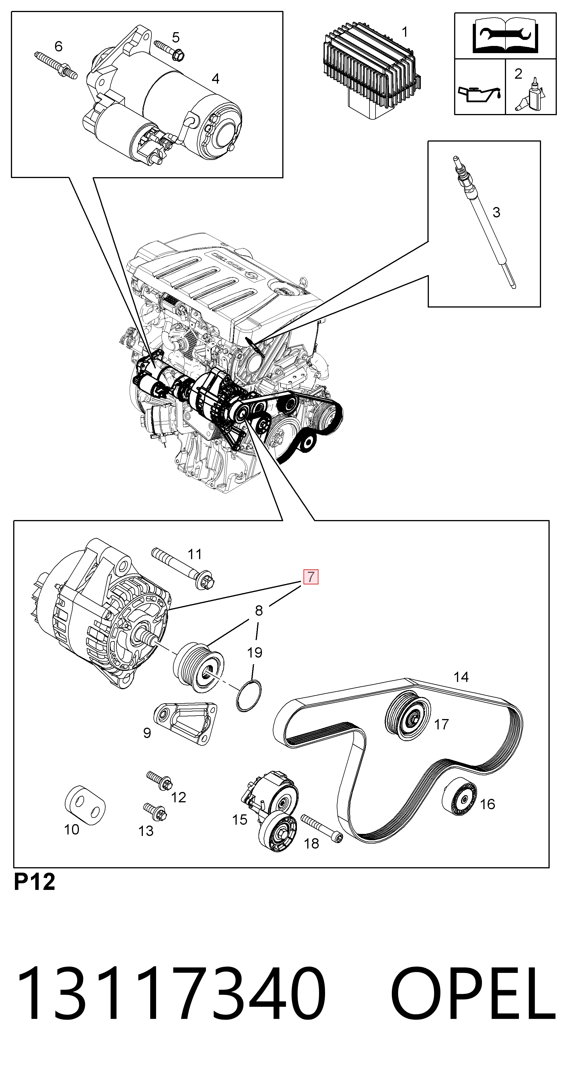 13117340 Opel Gerador