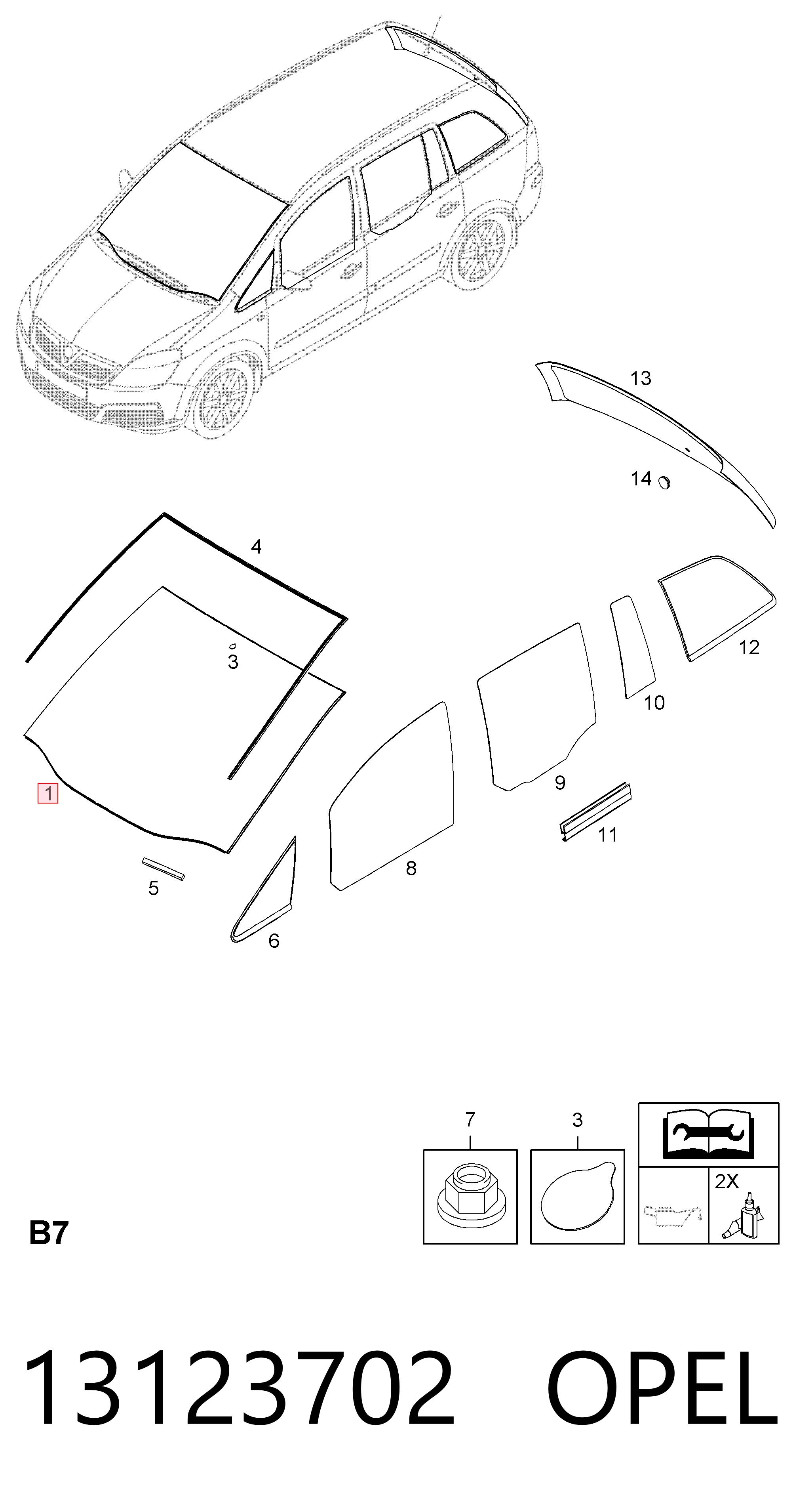 Pára-brisas Opel Zafira B A05