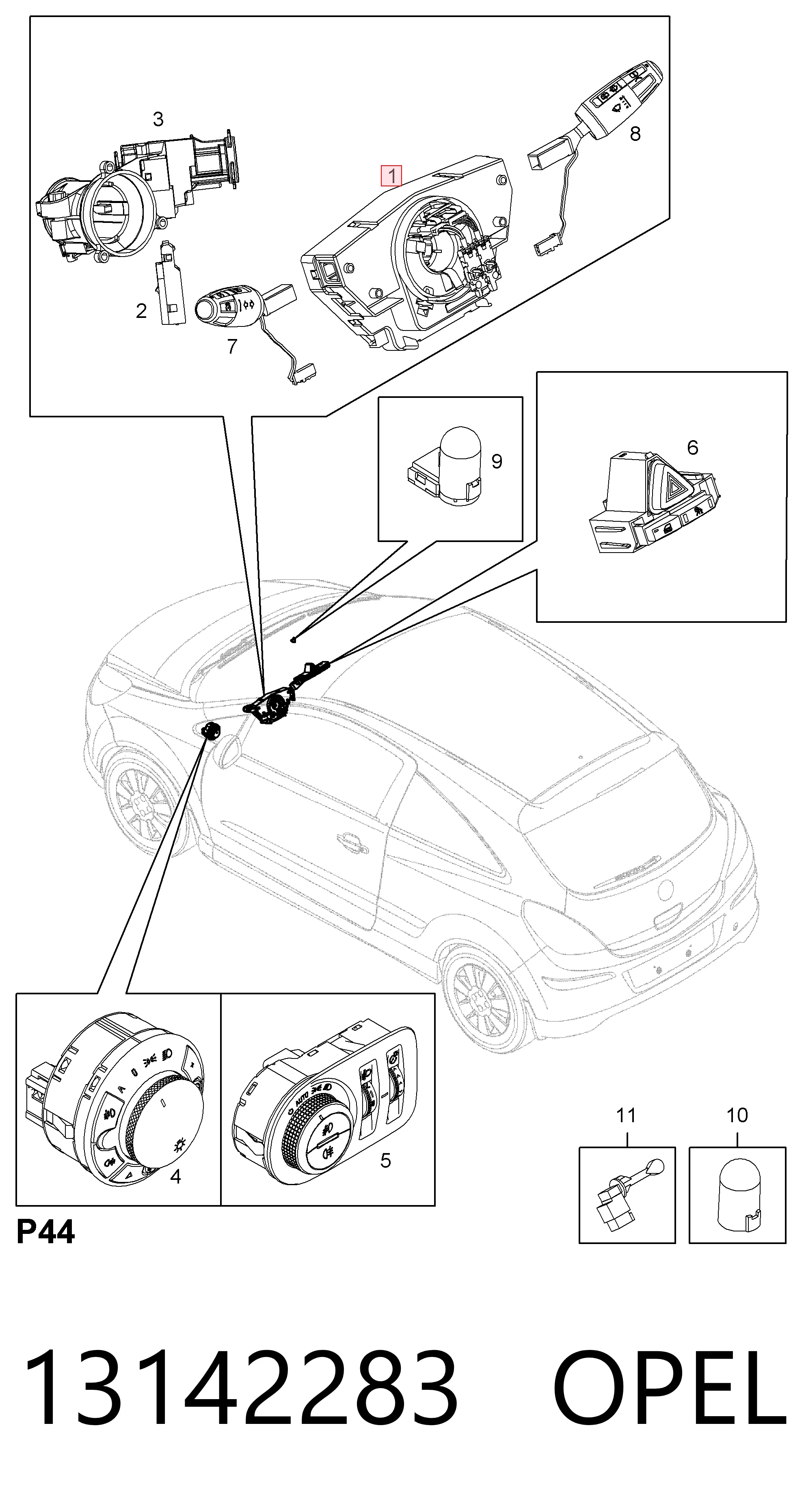 Anel AIRBAG de contato, cabo plano do volante 5199326 General Motors
