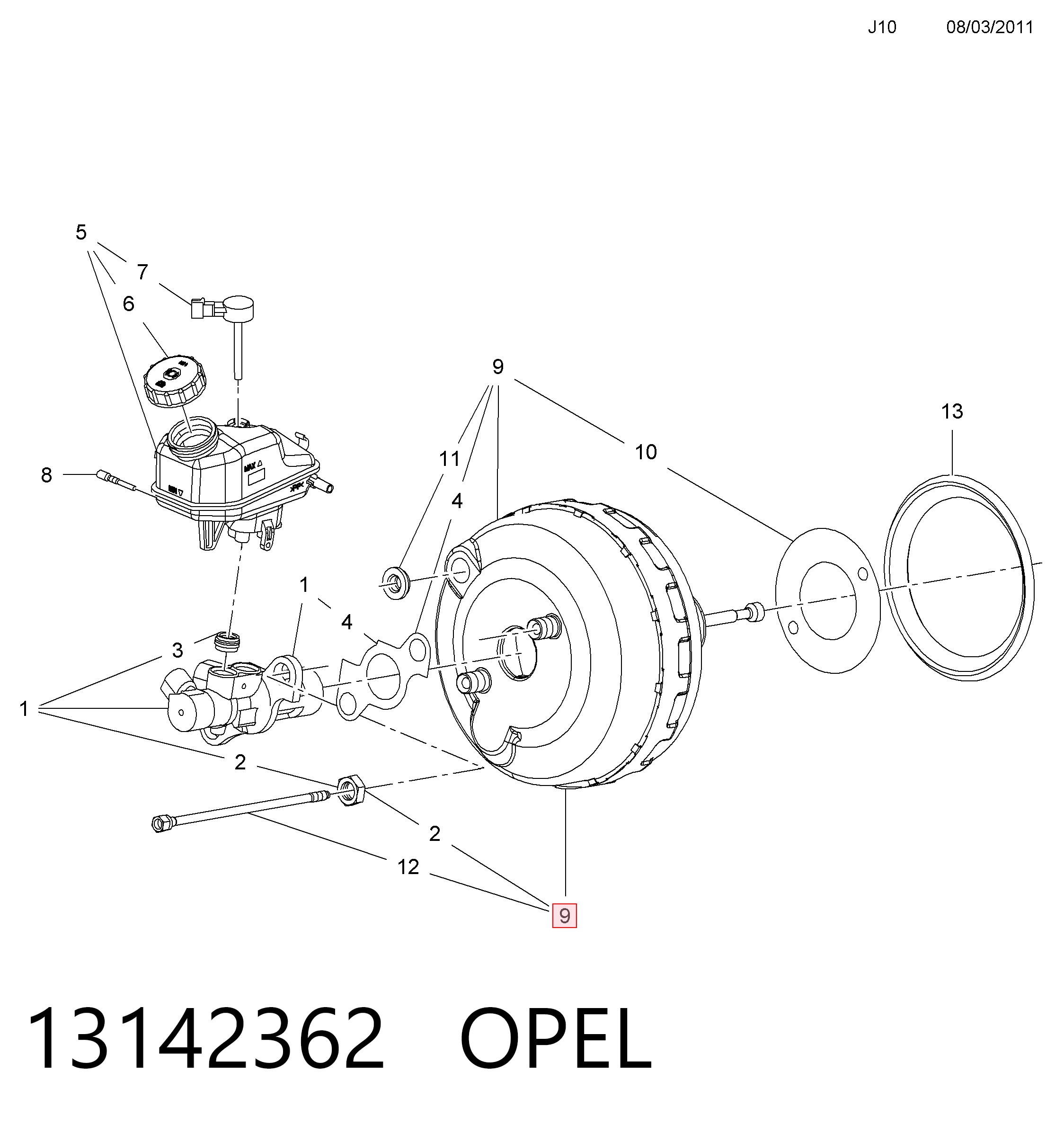 13286439 Peugeot/Citroen Reforçador dos freios a vácuo