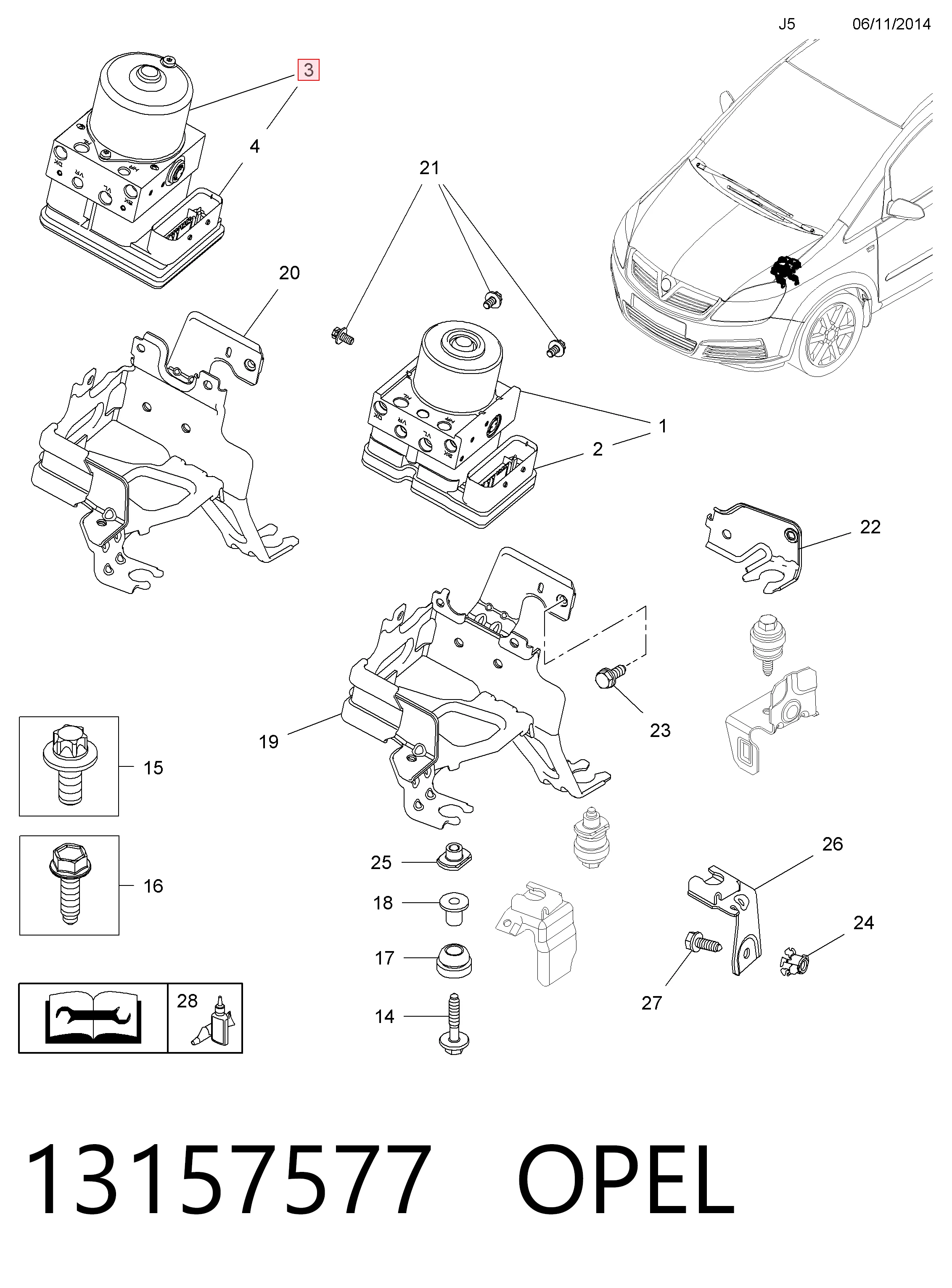Unidade hidráulico de controlo ABS Opel Astra H TWINTOP L67