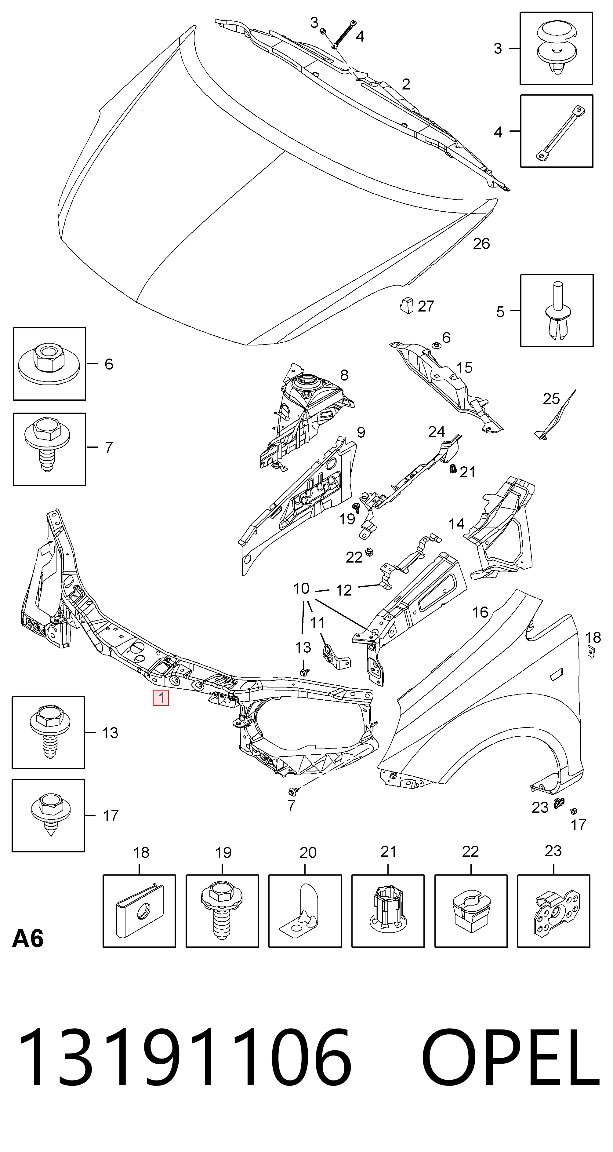 Suporte do radiador montado (painel de montagem de fixação das luzes) Peugeot/Citroen 13191106 preço, a partir de 119,18 USD