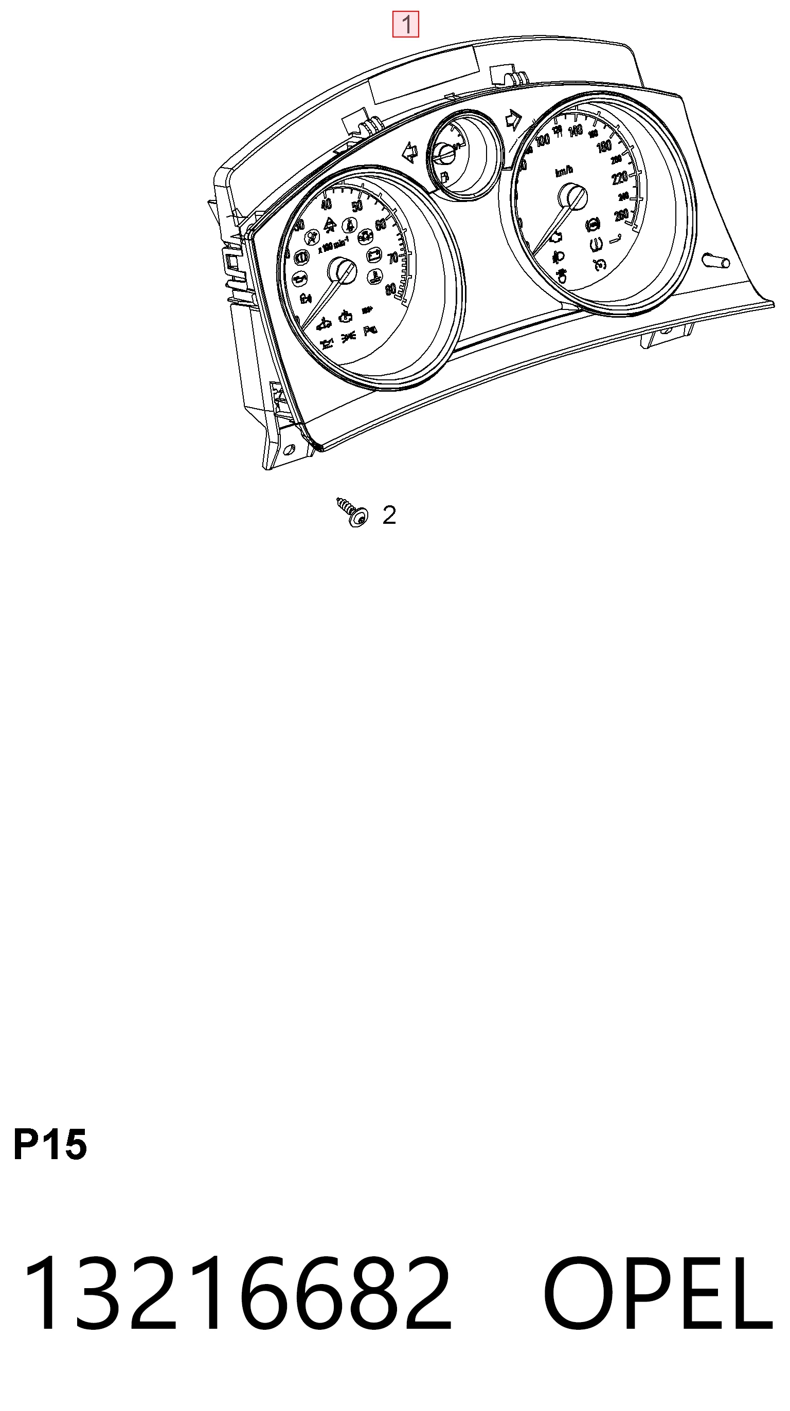13216682 Opel Painel de instrumentos (quadro de instrumentos)