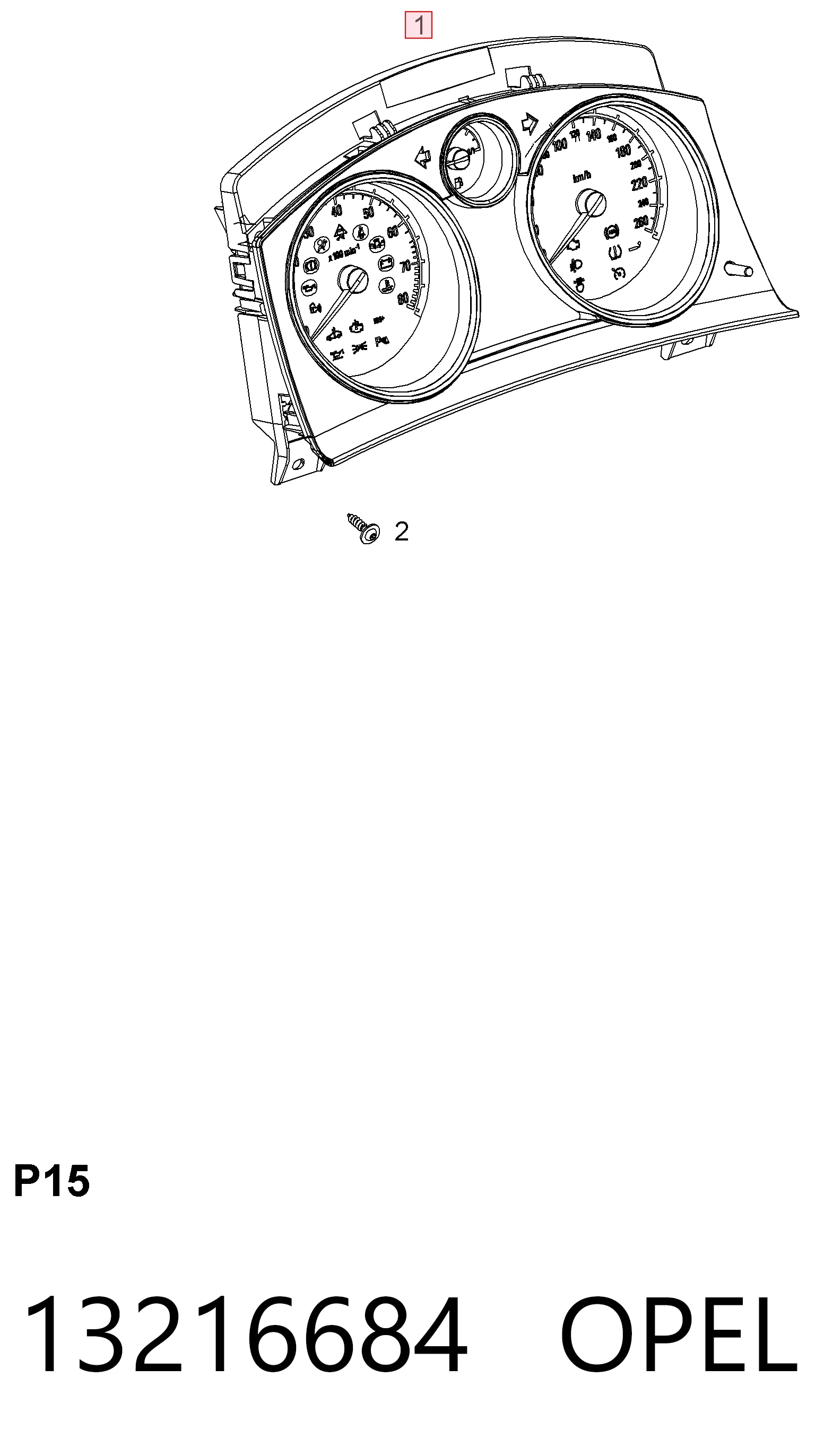 13216684 Opel Painel de instrumentos (quadro de instrumentos)