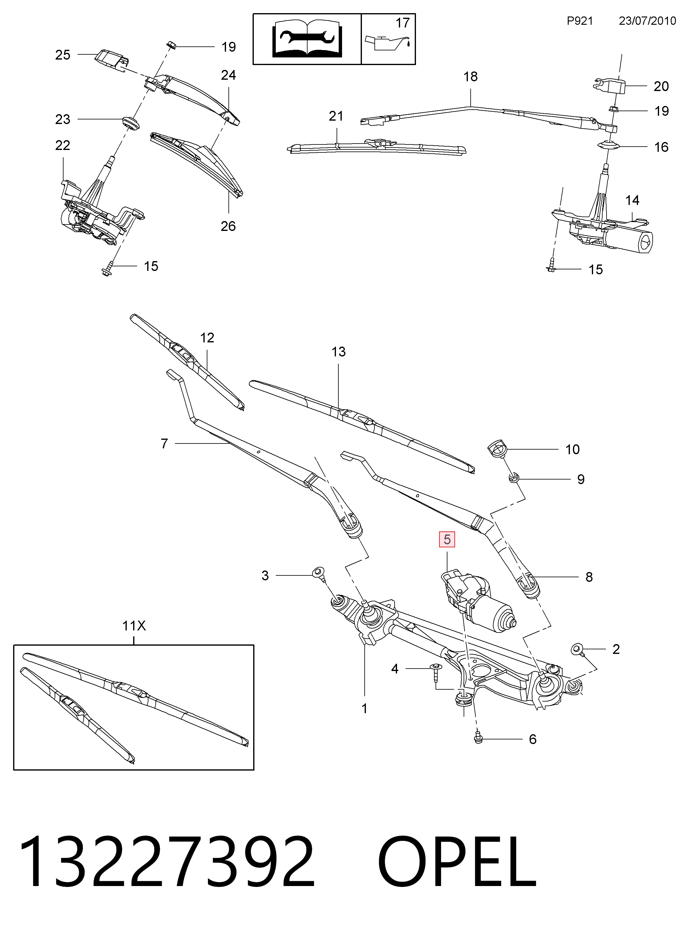 Compre Motor de limpador pára-brisas do pára-brisas Opel Insignia 