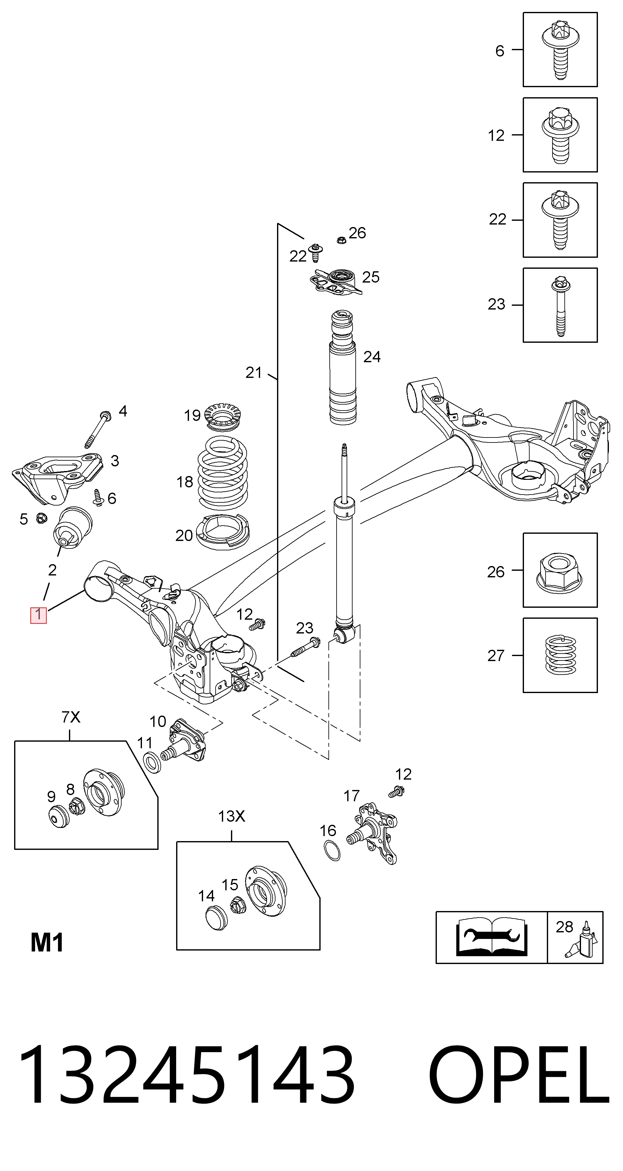13342368 Peugeot/Citroen Viga de suspensão traseira (plataforma veicular)