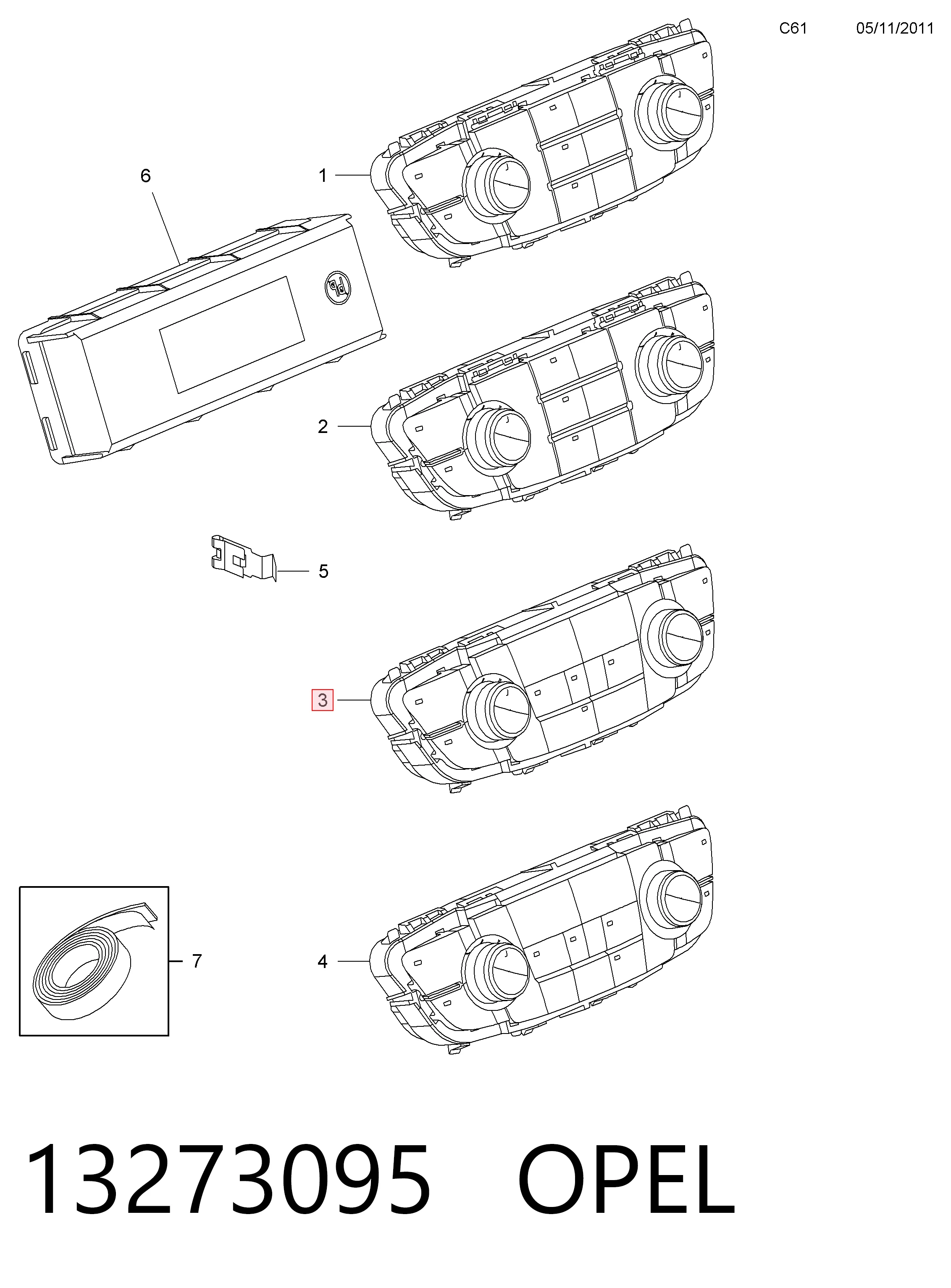 Unidade de controlo dos modos de aquecimento/condicionamento para Opel Insignia A G09