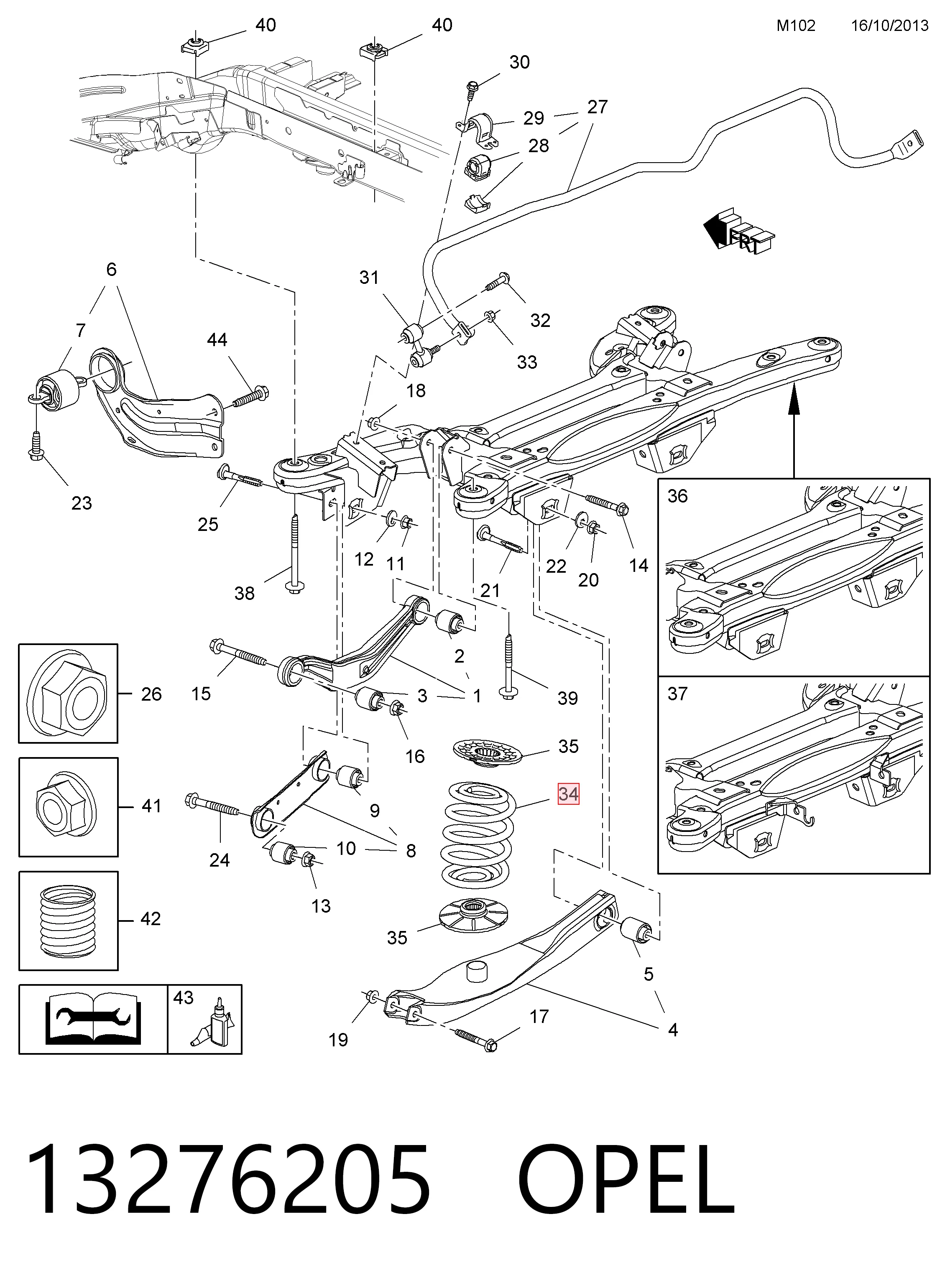 Compre 424141 General Motors Mola traseira