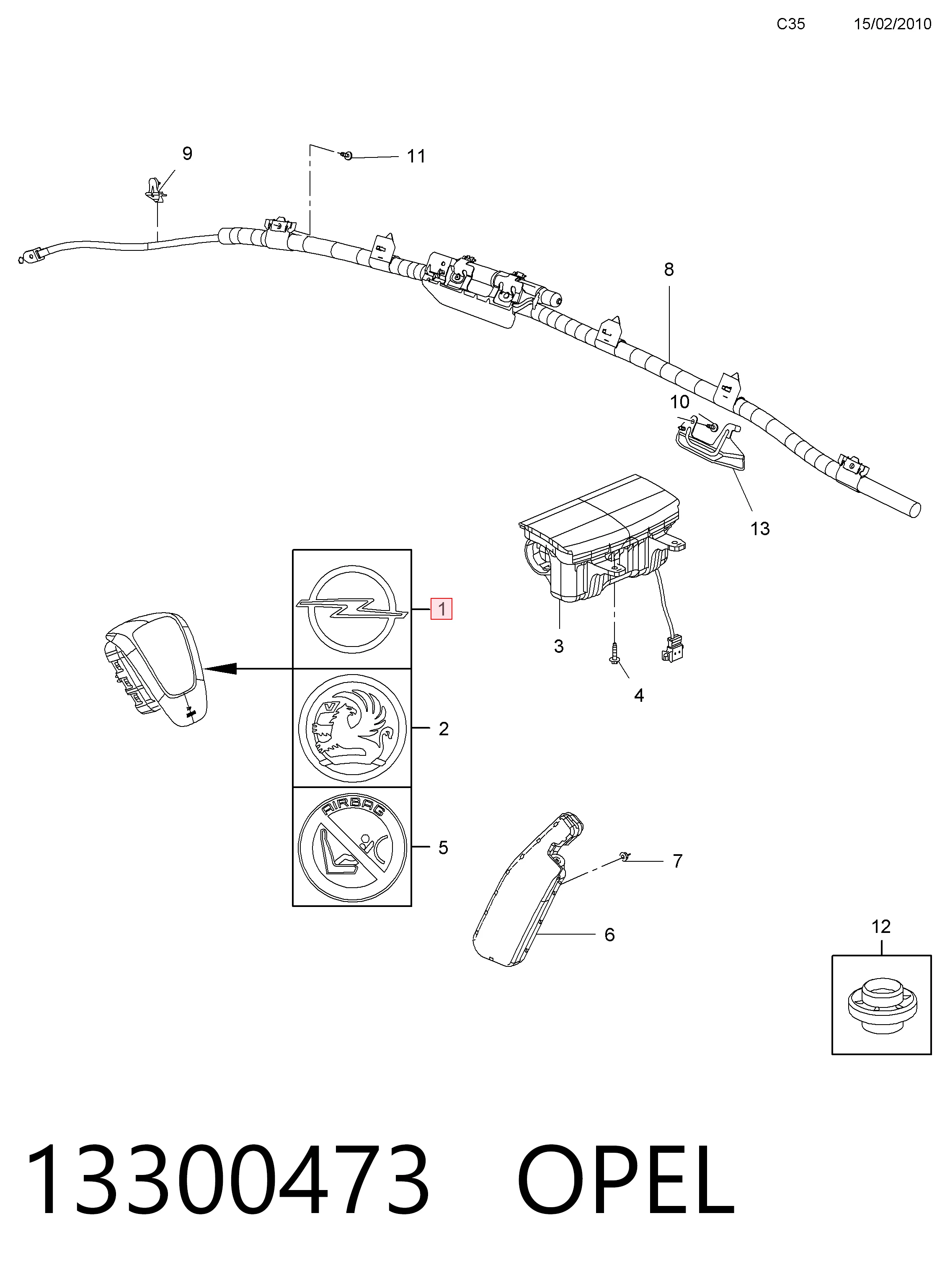 39172523 Peugeot/Citroen Cinto de segurança (AIRBAG) de condutor