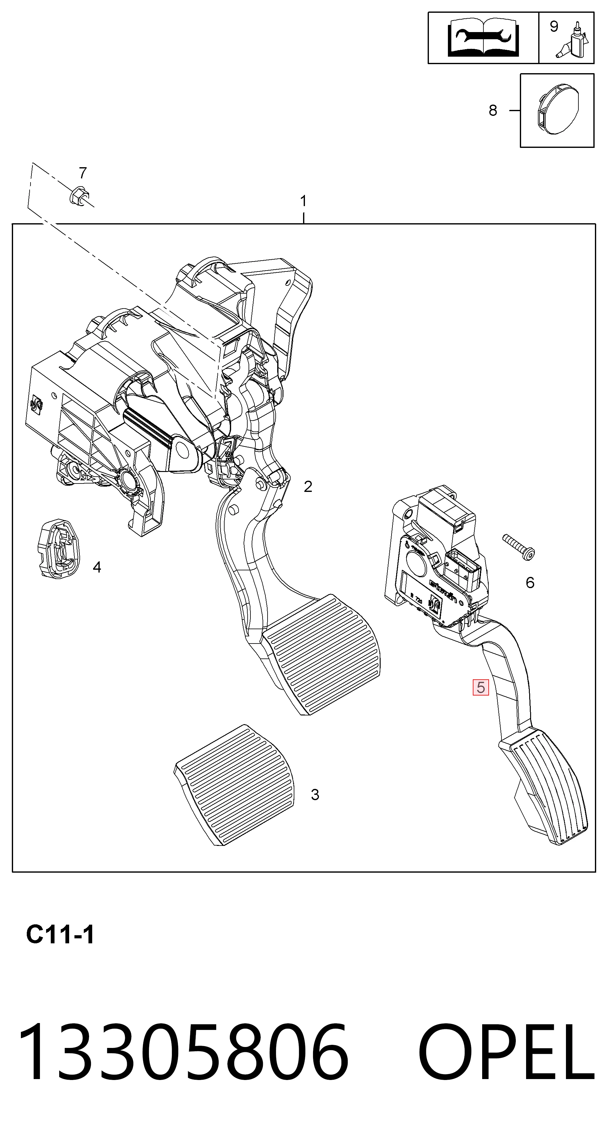 13305806 Peugeot/Citroen Pedal de gás (de acelerador)