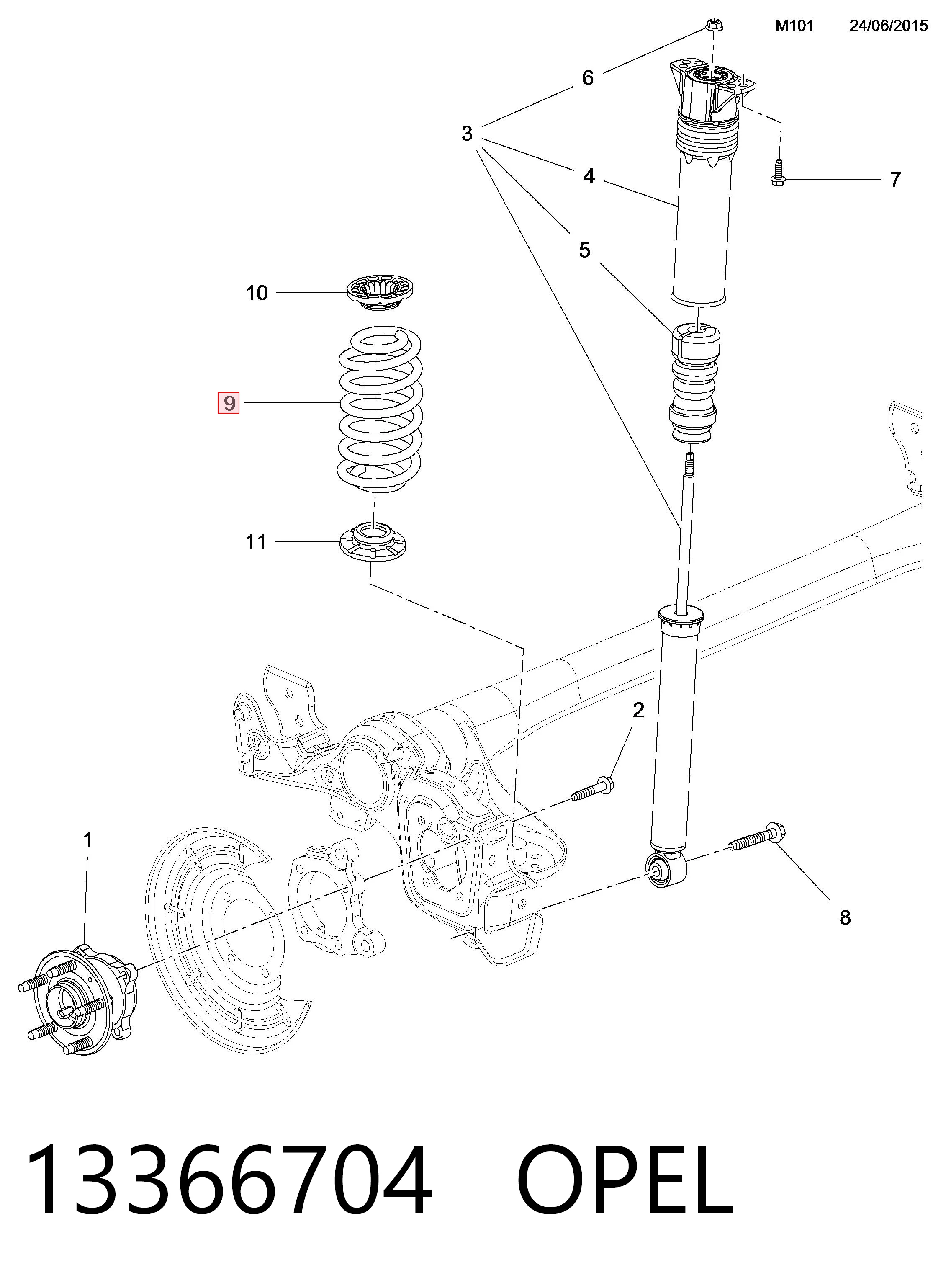 Mola traseira 4031186 Kraft