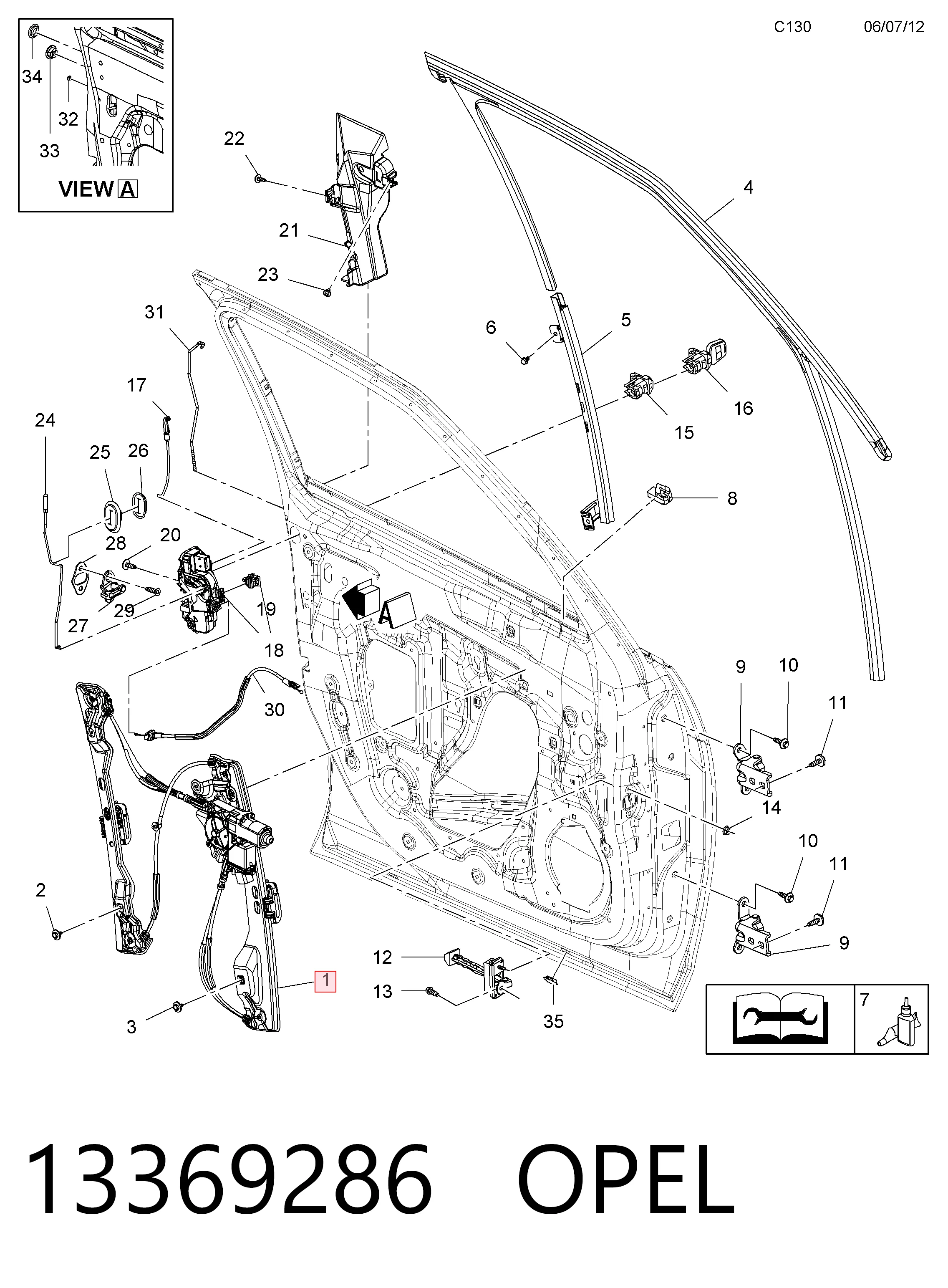 Compre Mecanismo de acionamento de vidro da porta dianteira direita Opel Zafira 
