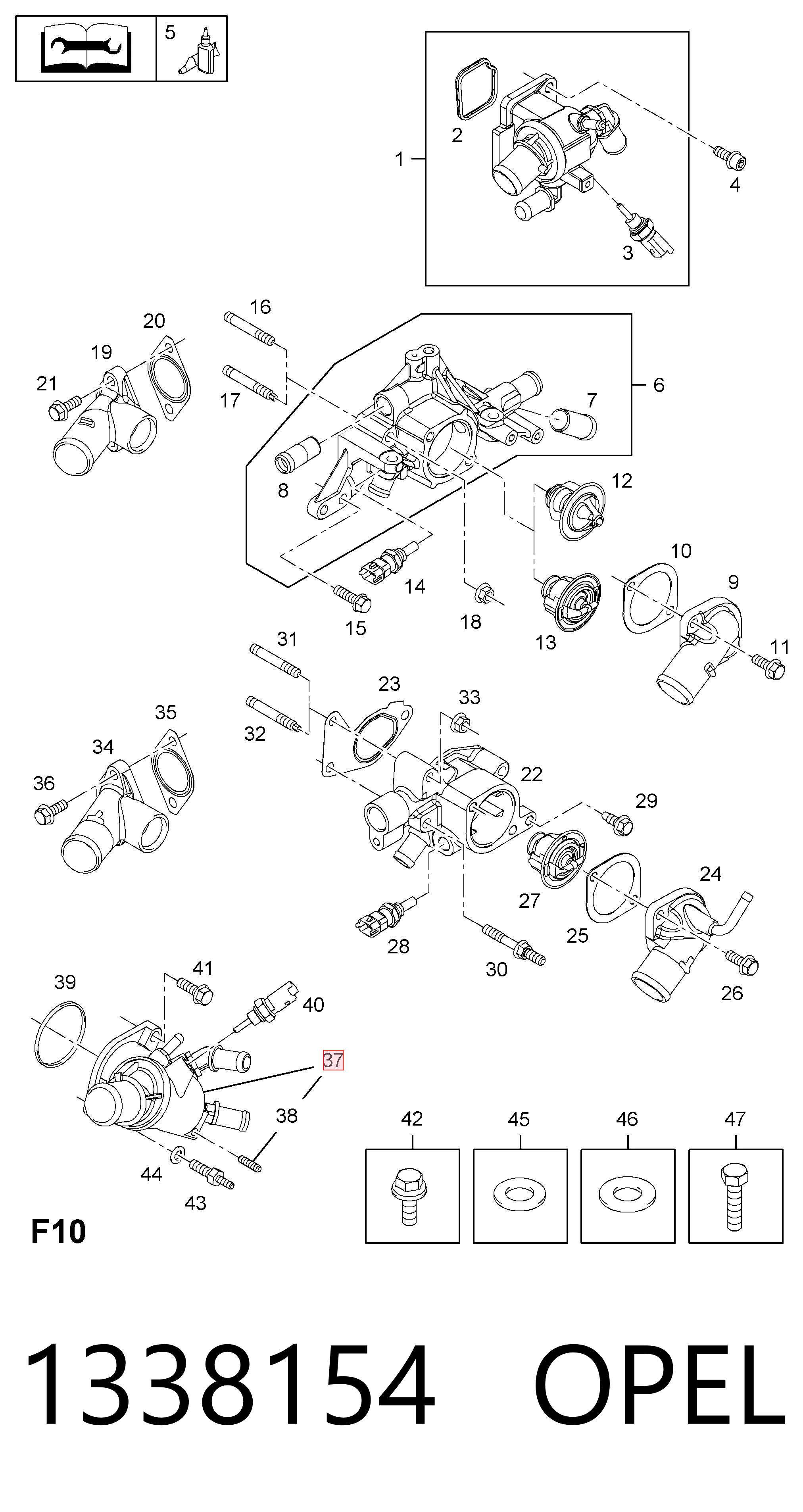 1338154 Opel Termostato