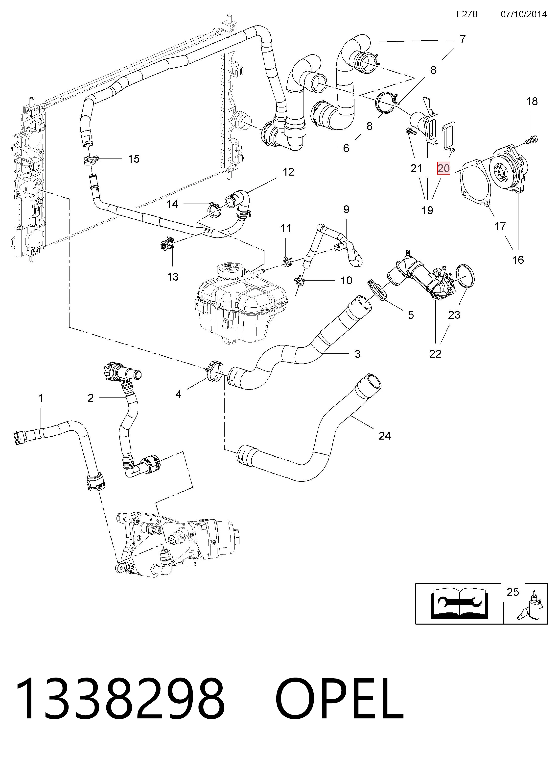 Compre 55566106 Peugeot/Citroen Vedante do flange (da união em T) do sistema de esfriamento