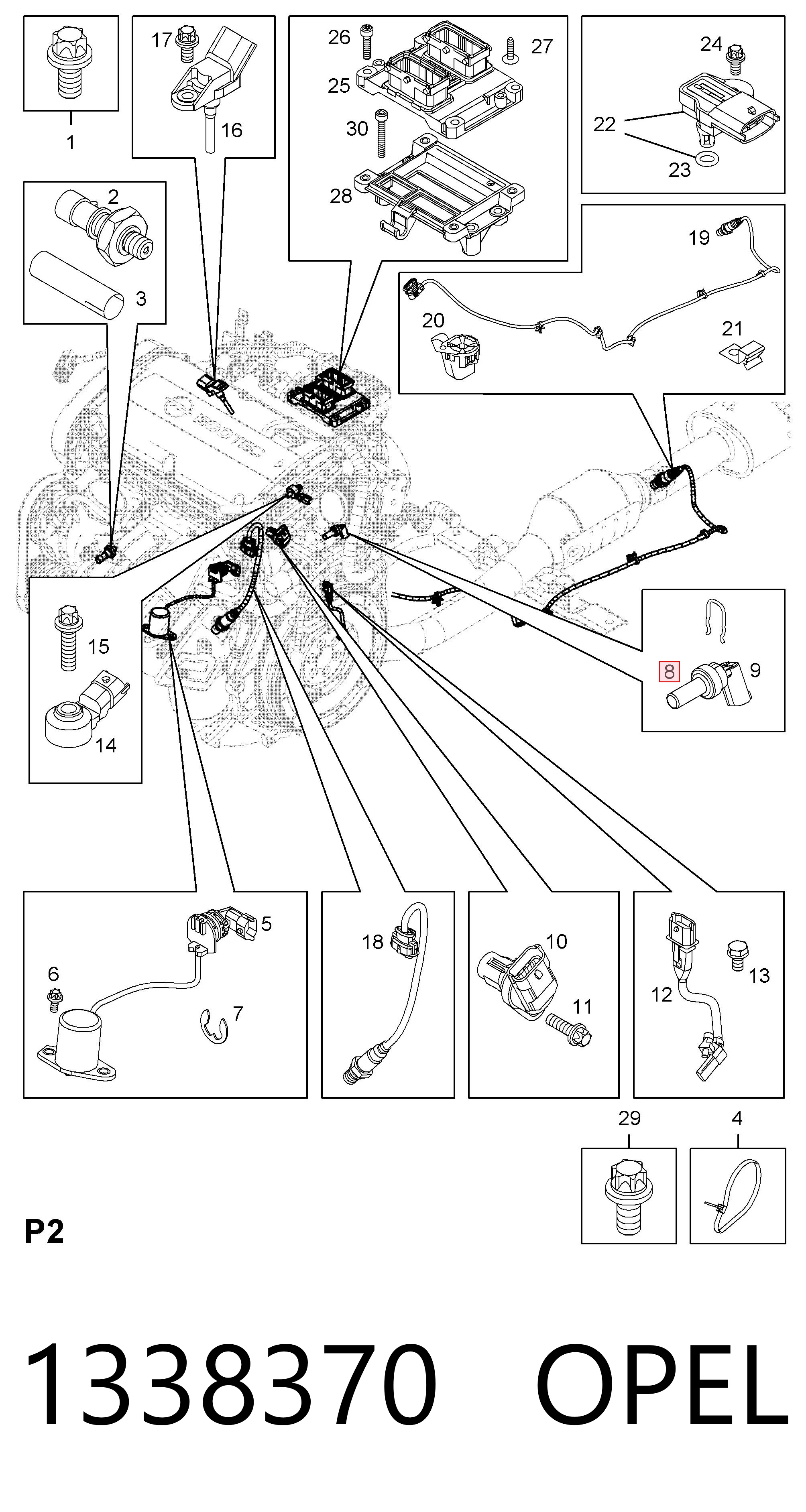 1338370 Opel Sensor de temperatura do fluido de esfriamento