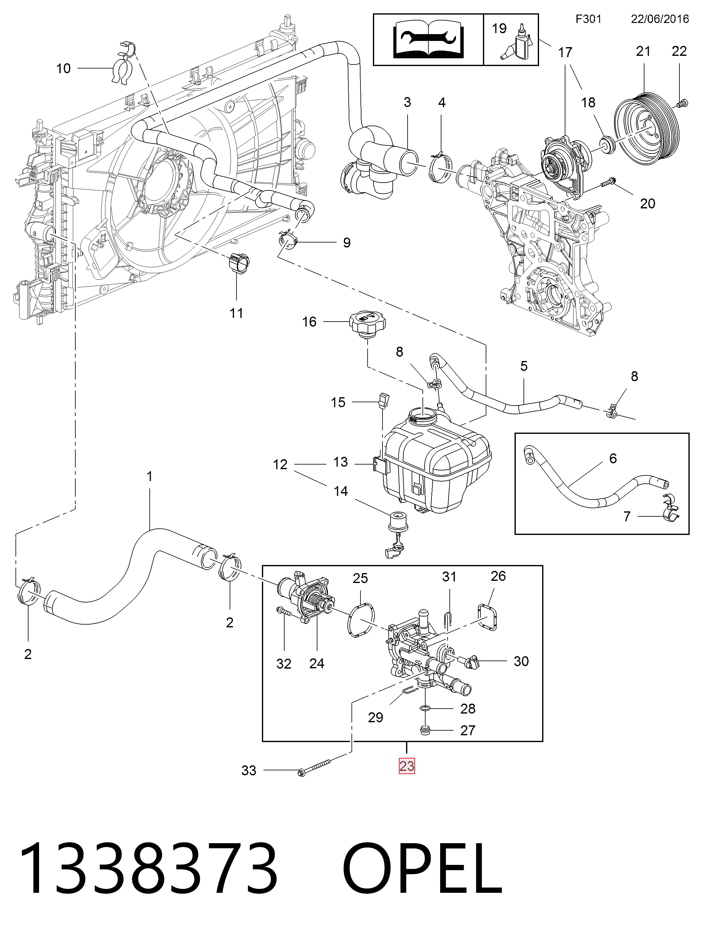 1338373 Opel Termostato