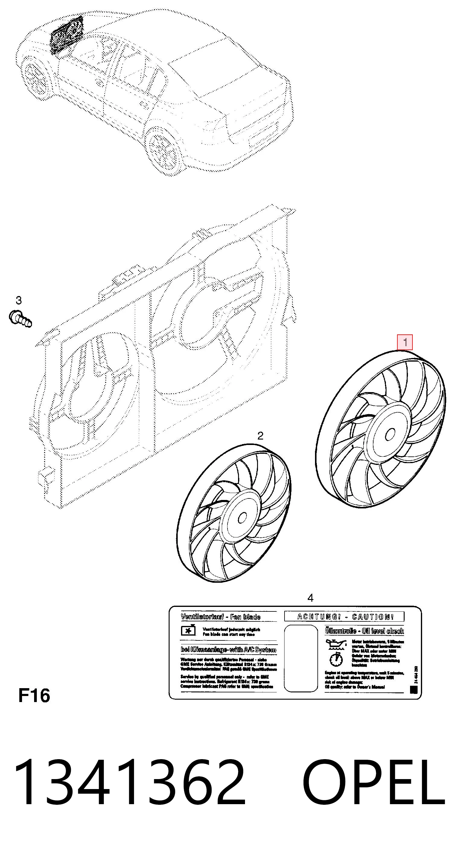 Ventilador elétrico de esfriamento montado (motor + roda de aletas) para Opel Vectra C 