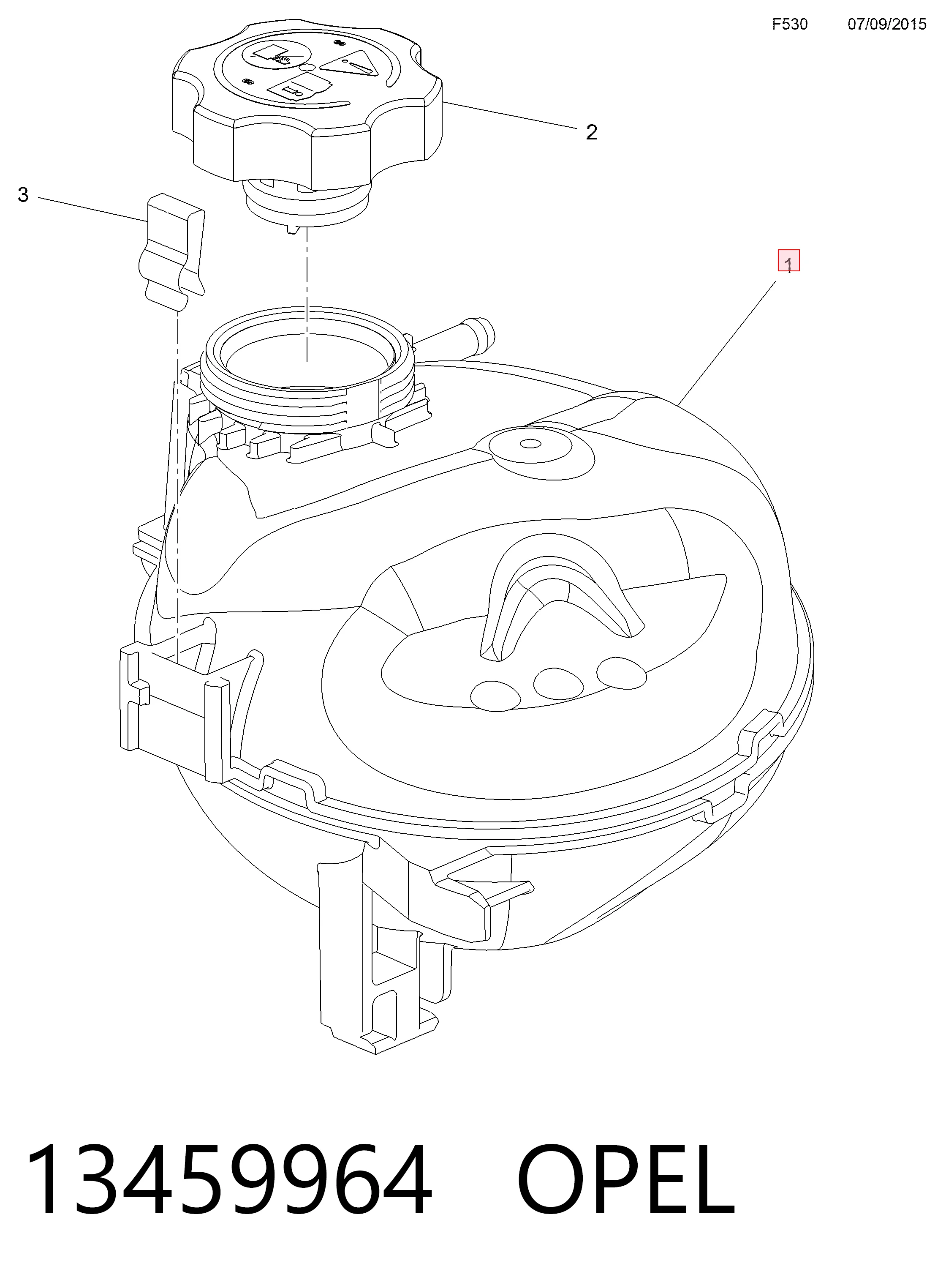  Tanque de expansão do sistema de esfriamento Opel Astra K carrinha (2015 - 2022) K