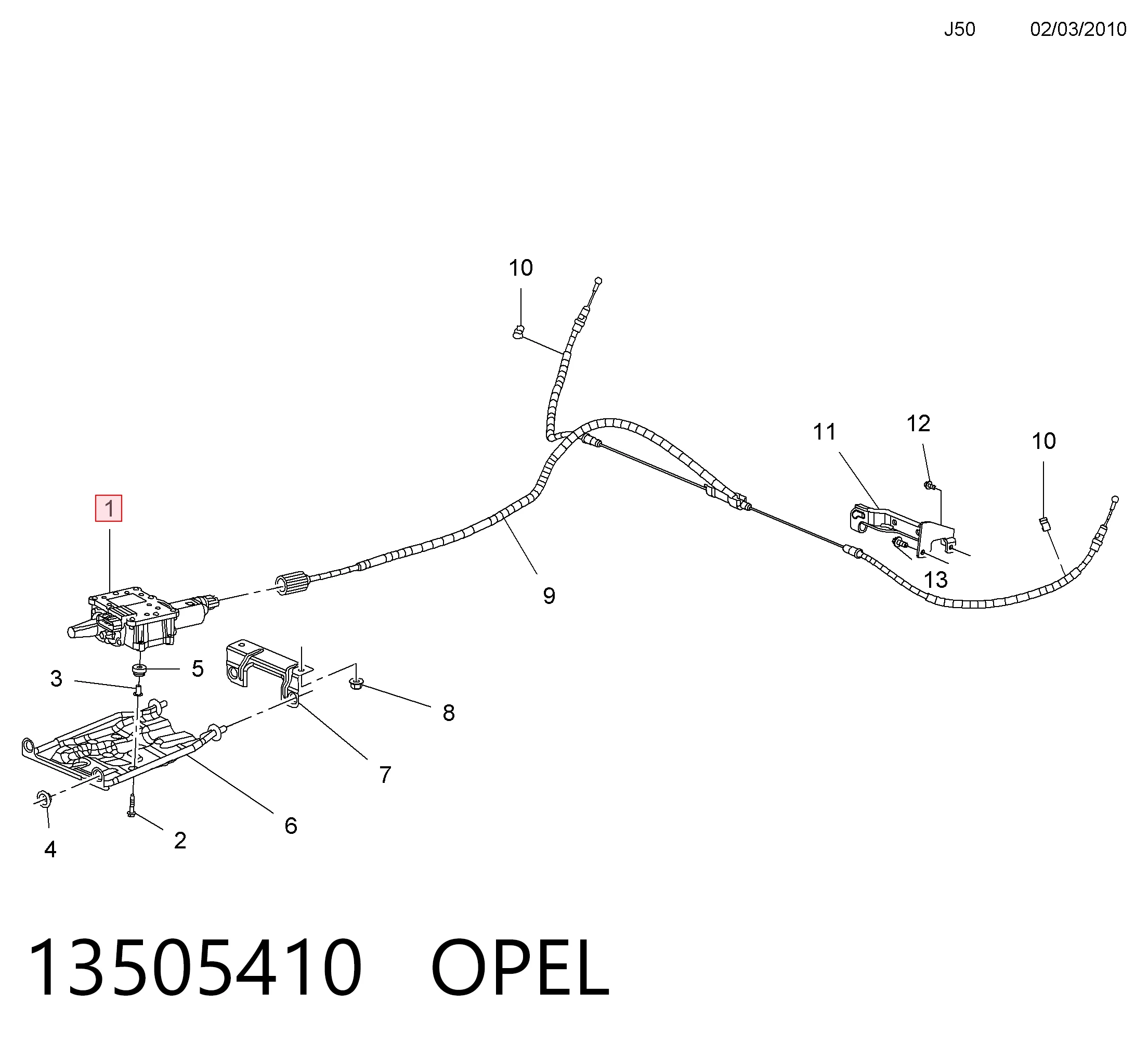13505410 Opel Unidade de controlo (módulo) do freio de estacionamento eletromecânico