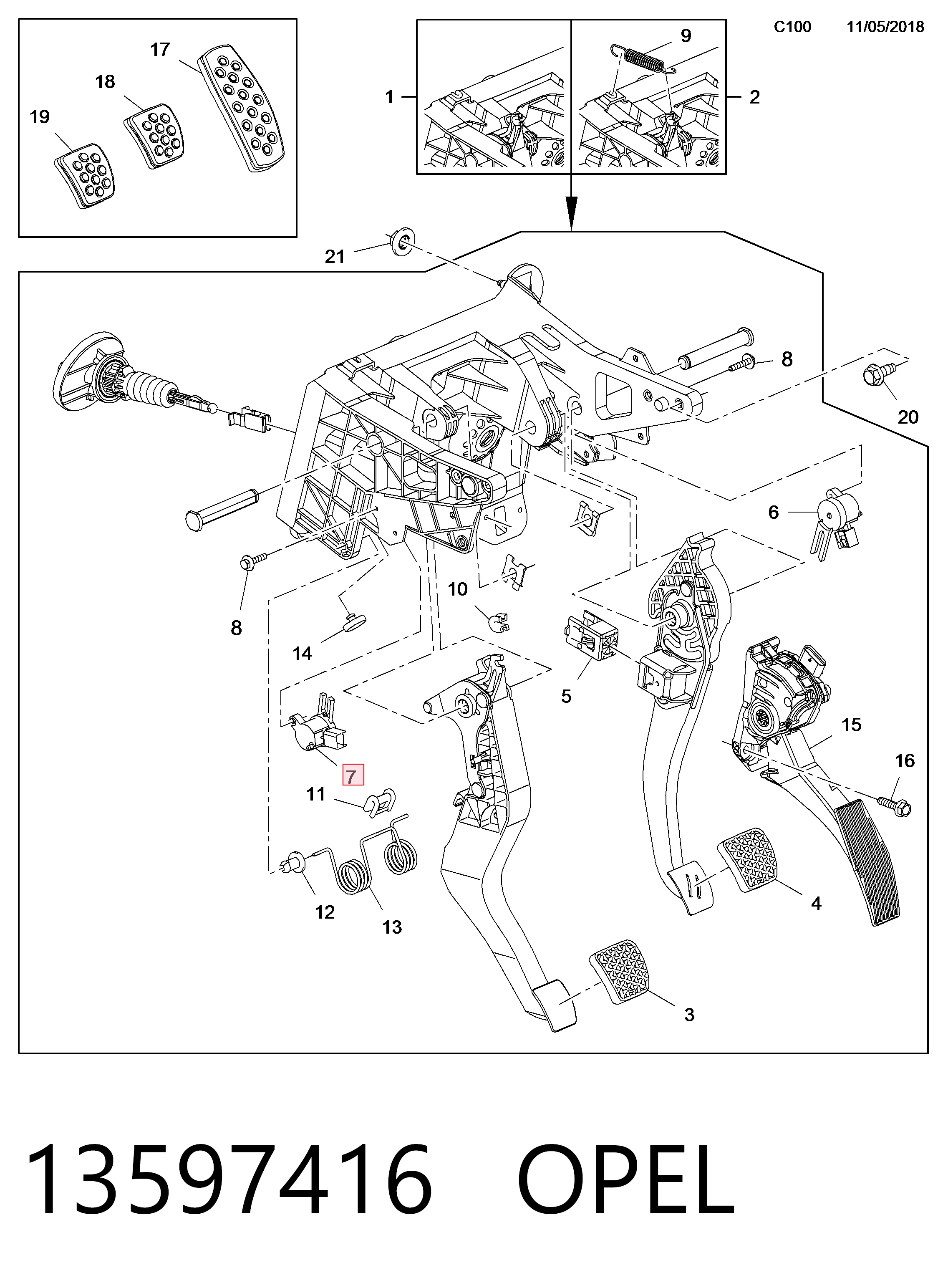 Sensor de posição de pedal de embraiagem Peugeot/Citroen 25894753 preço, a partir de 27,88 USD