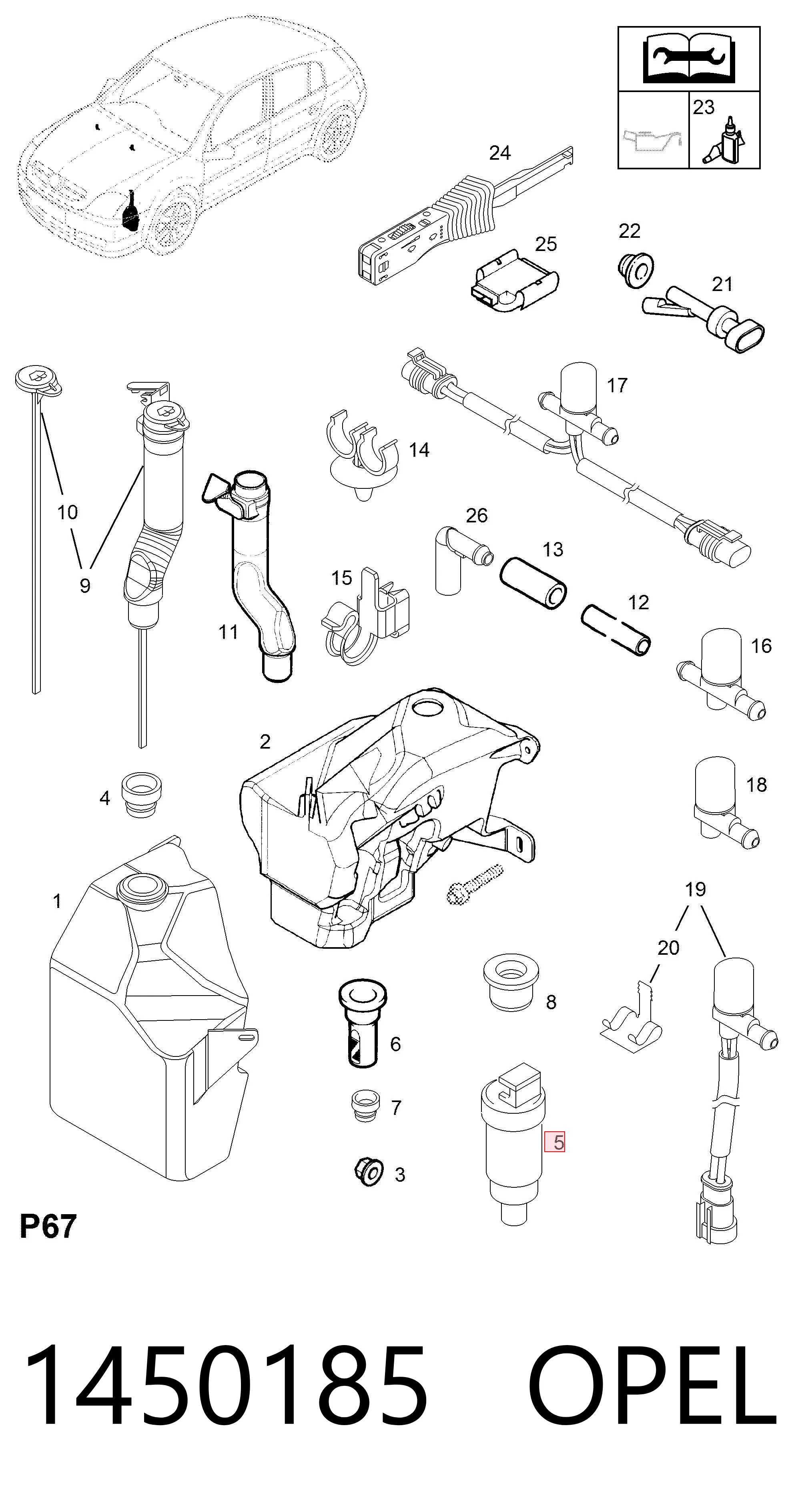 Compre 1450185 General Motors Bomba de motor de fluido para lavador de vidro dianteiro