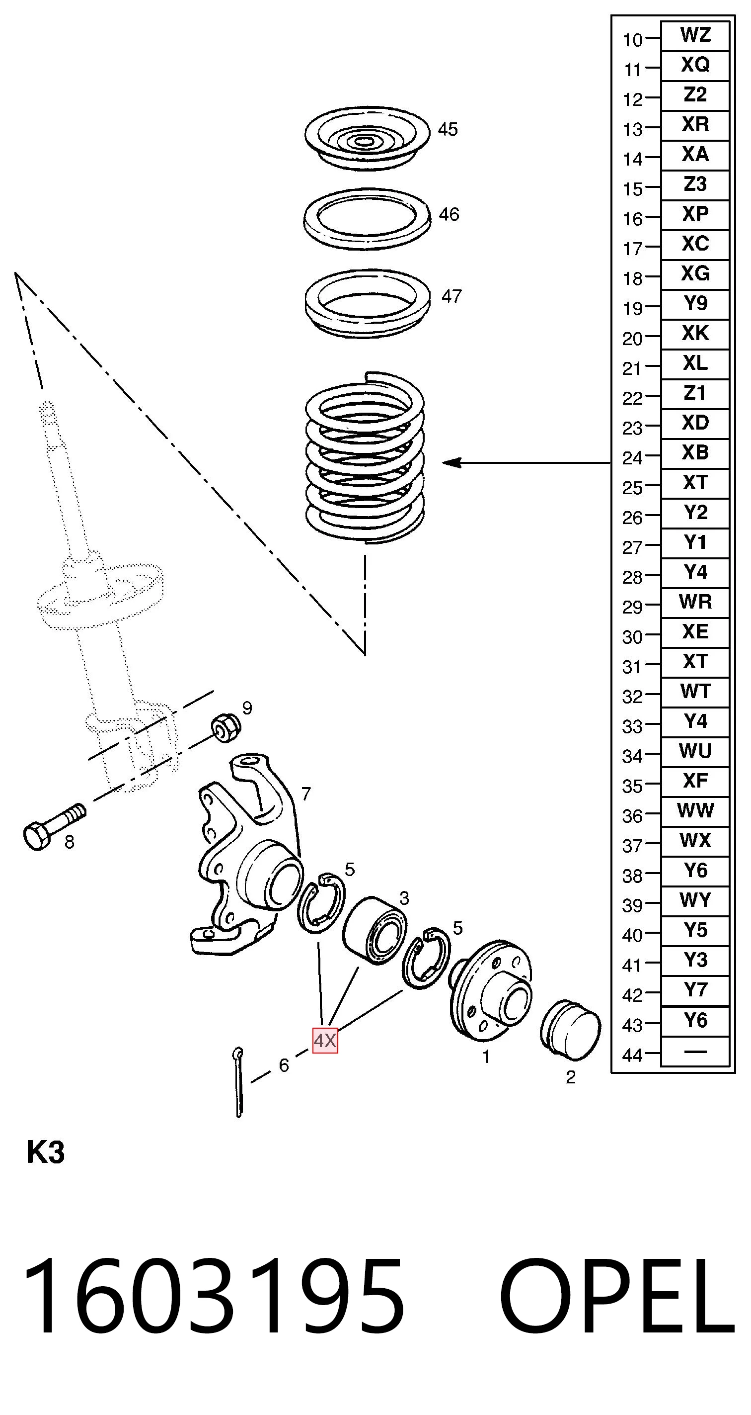 Rolamento de cubo dianteiro para Opel Astra F35