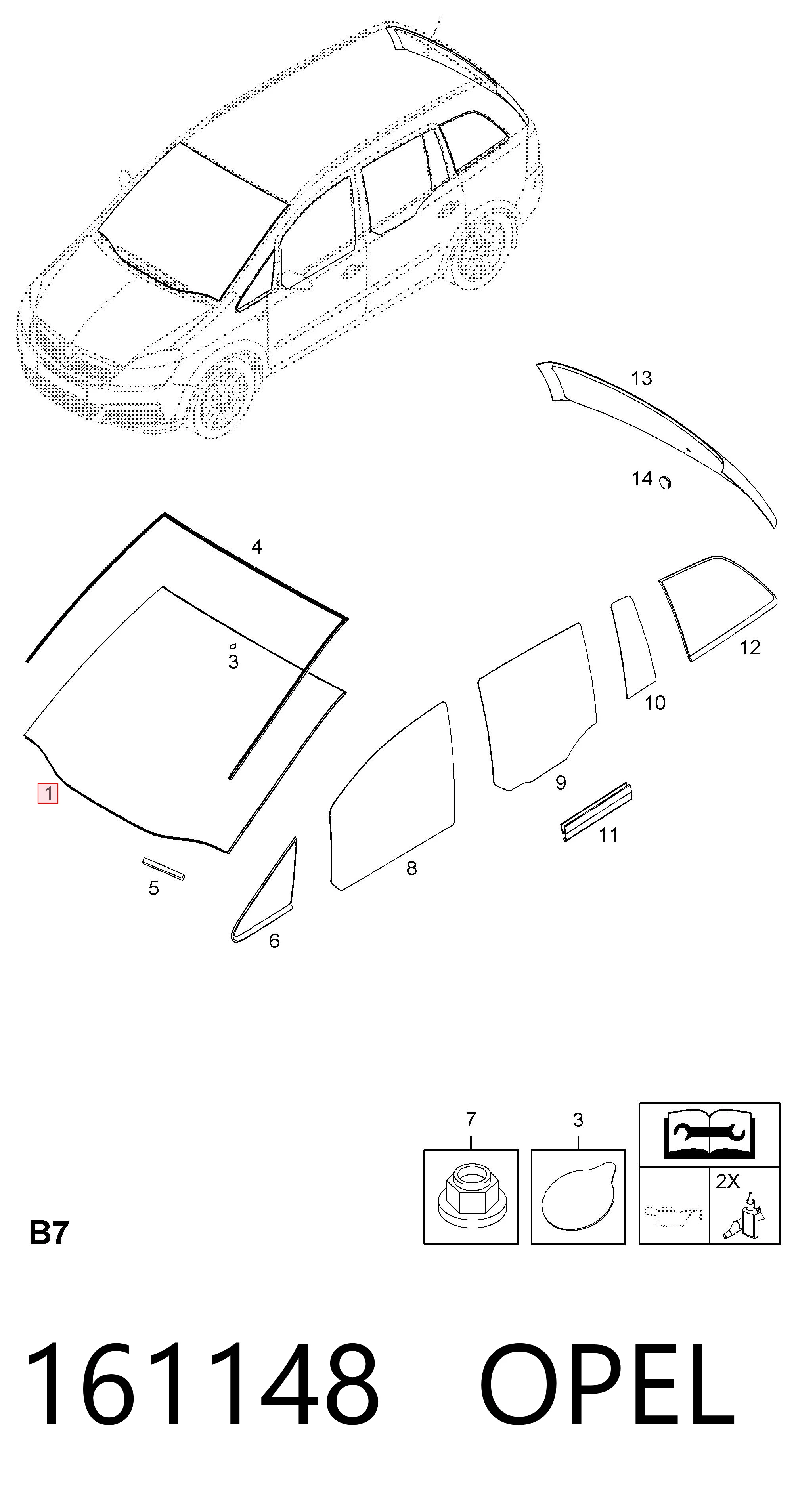  Pára-brisas Opel Zafira B monovolume (A05) (2005 - 2011) B