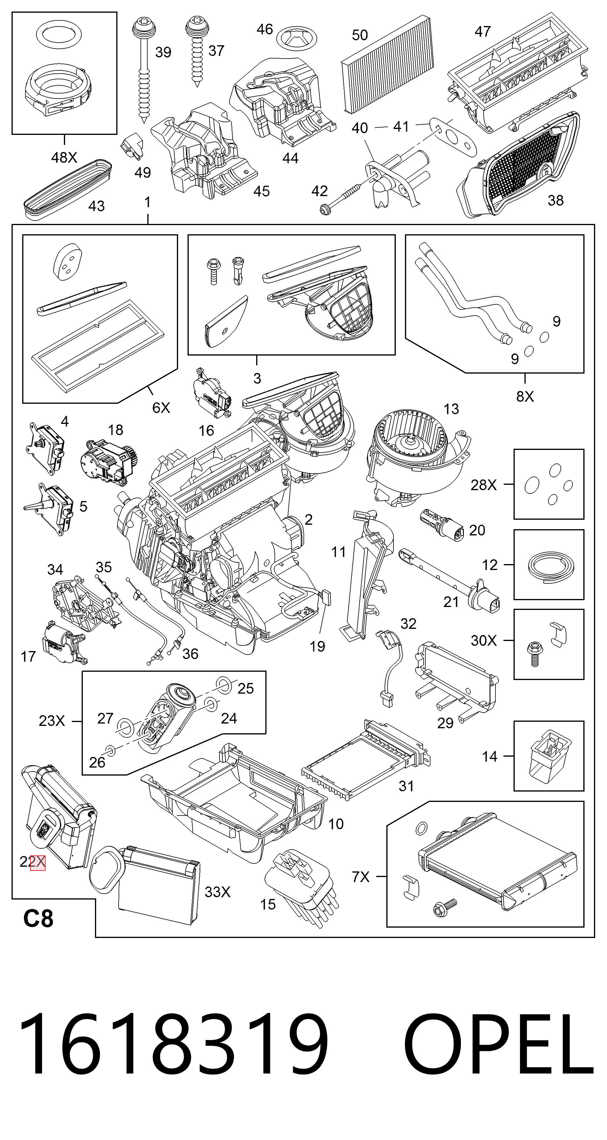 Vaporizador de aparelho de ar condicionado para Opel Astra H L35