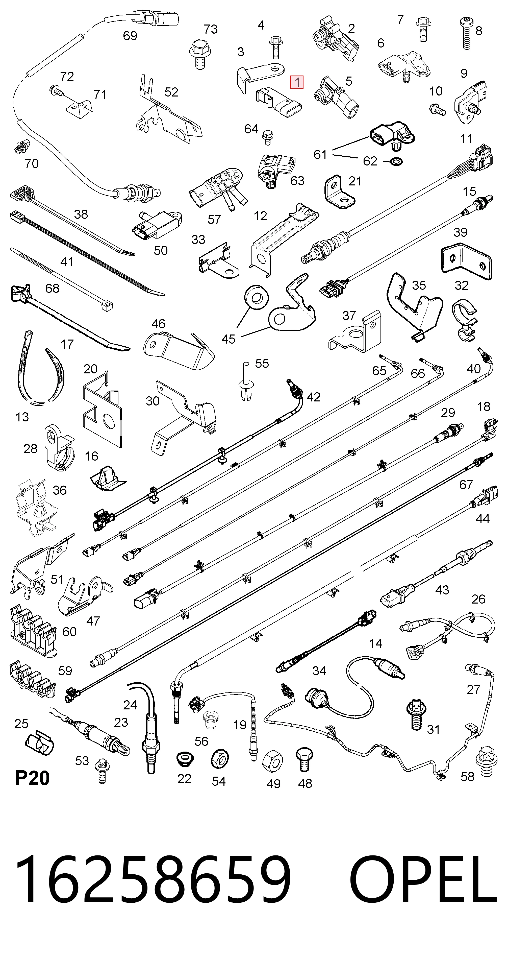 16258659 Opel Sensor de pressão no coletor de admissão, MAP