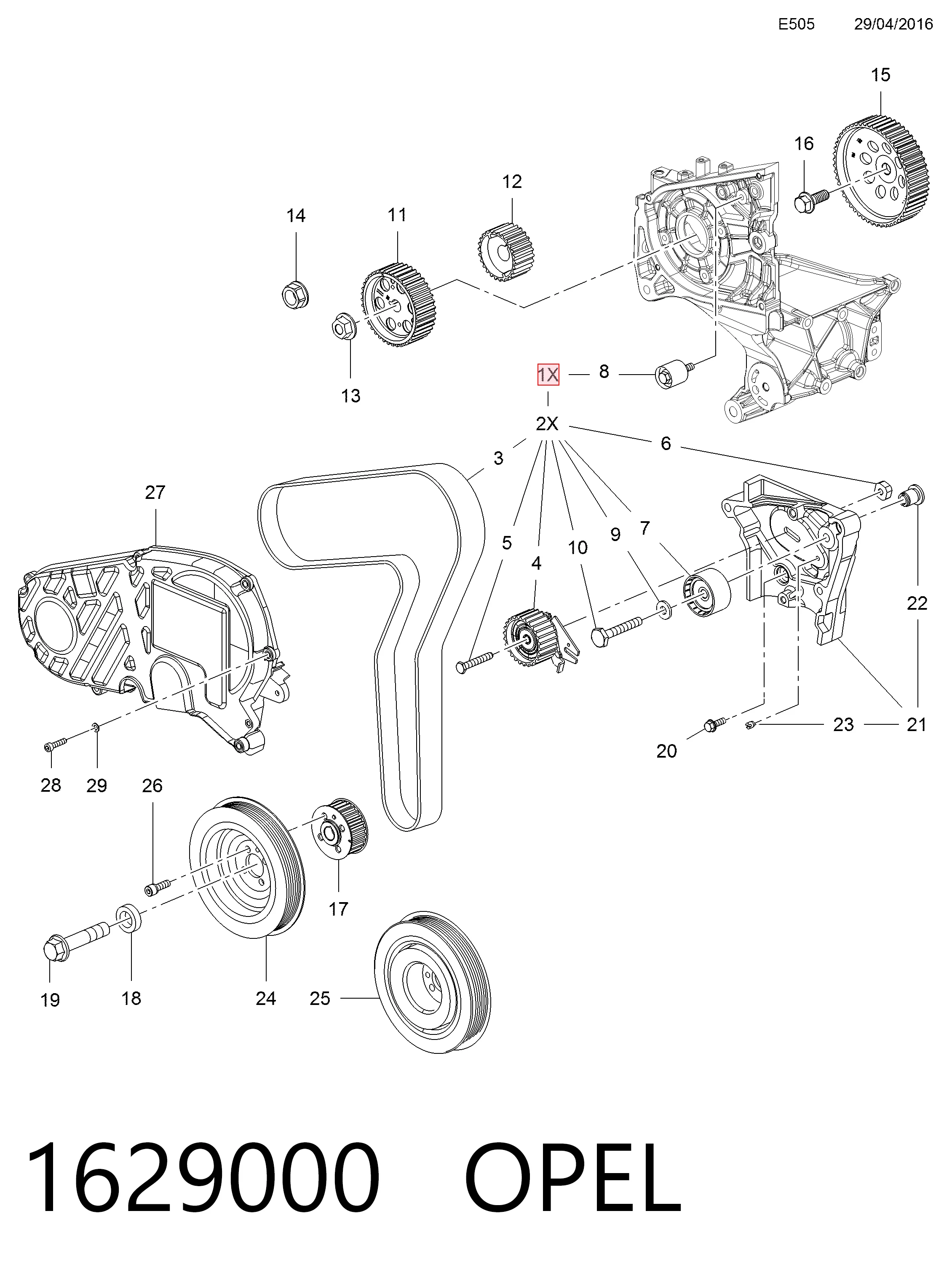 Correia do mecanismo de distribuição de gás, kit General Motors 95524043 preço, a partir de 137,59 USD