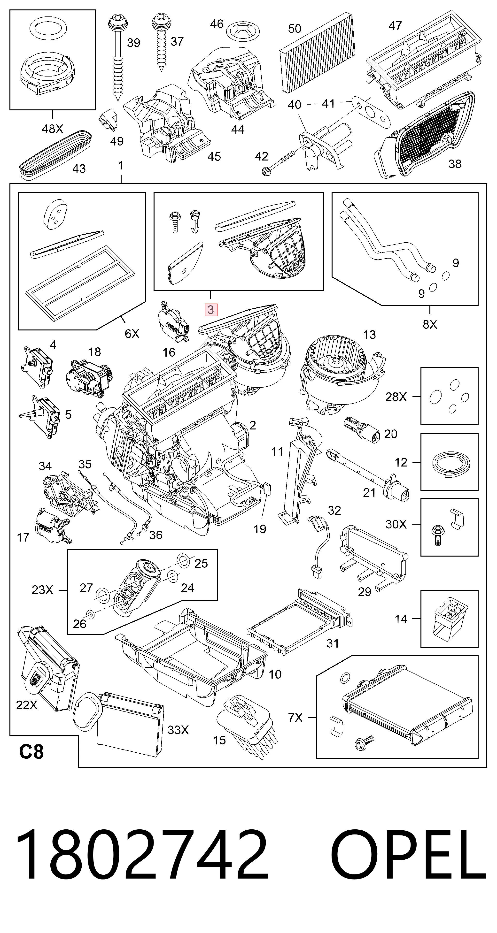 Conduto de ar (distribuidor de ar para "painel de instrumentos") central 93196653 Peugeot/Citroen