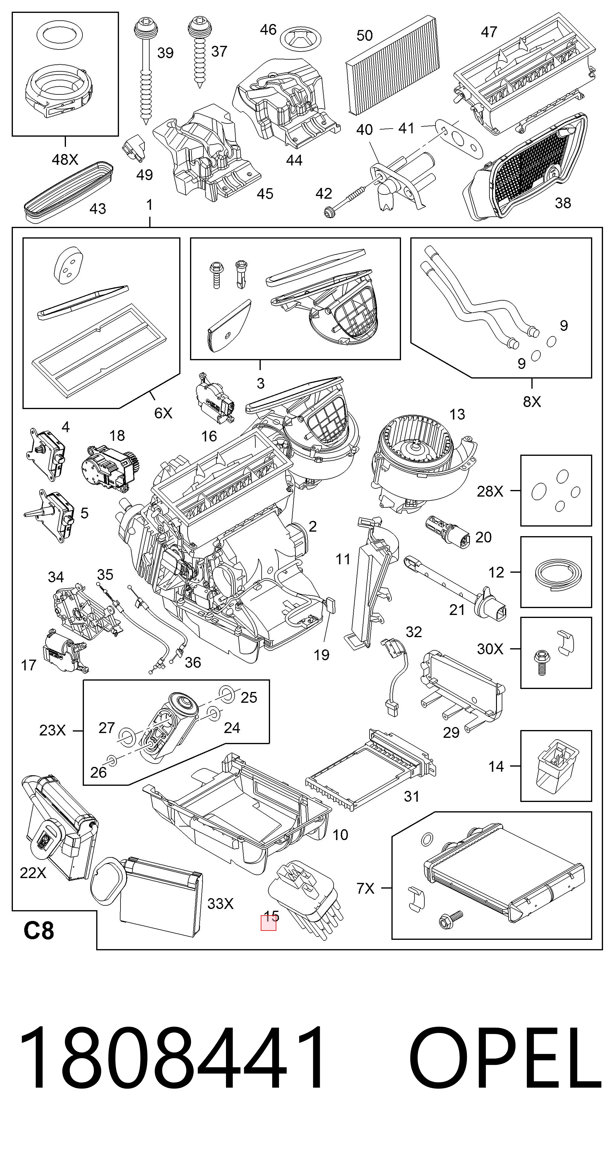 1808441 Opel Resistor (resistência) de ventilador de forno (de aquecedor de salão)