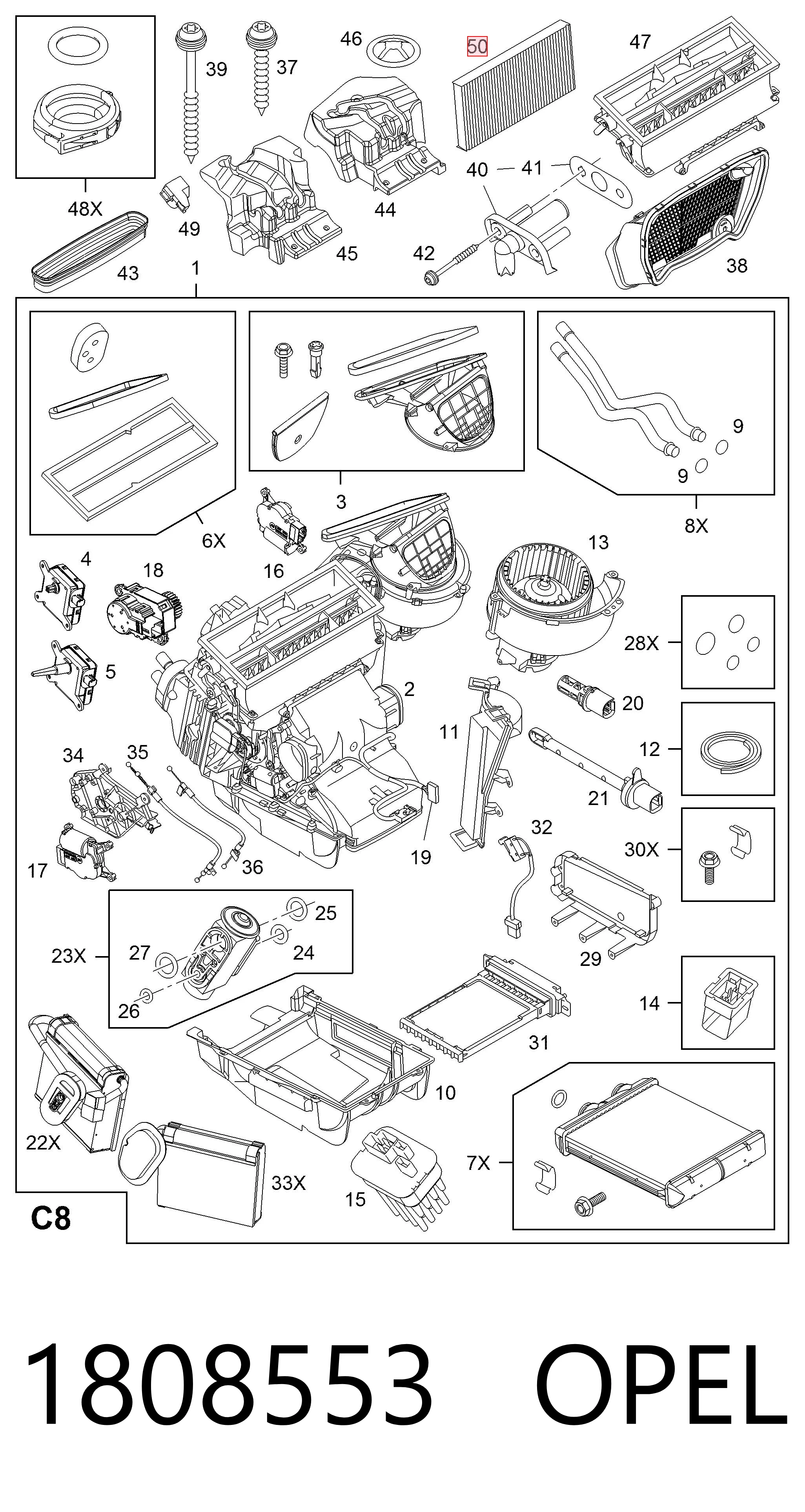1808553 Opel Filtro de salão