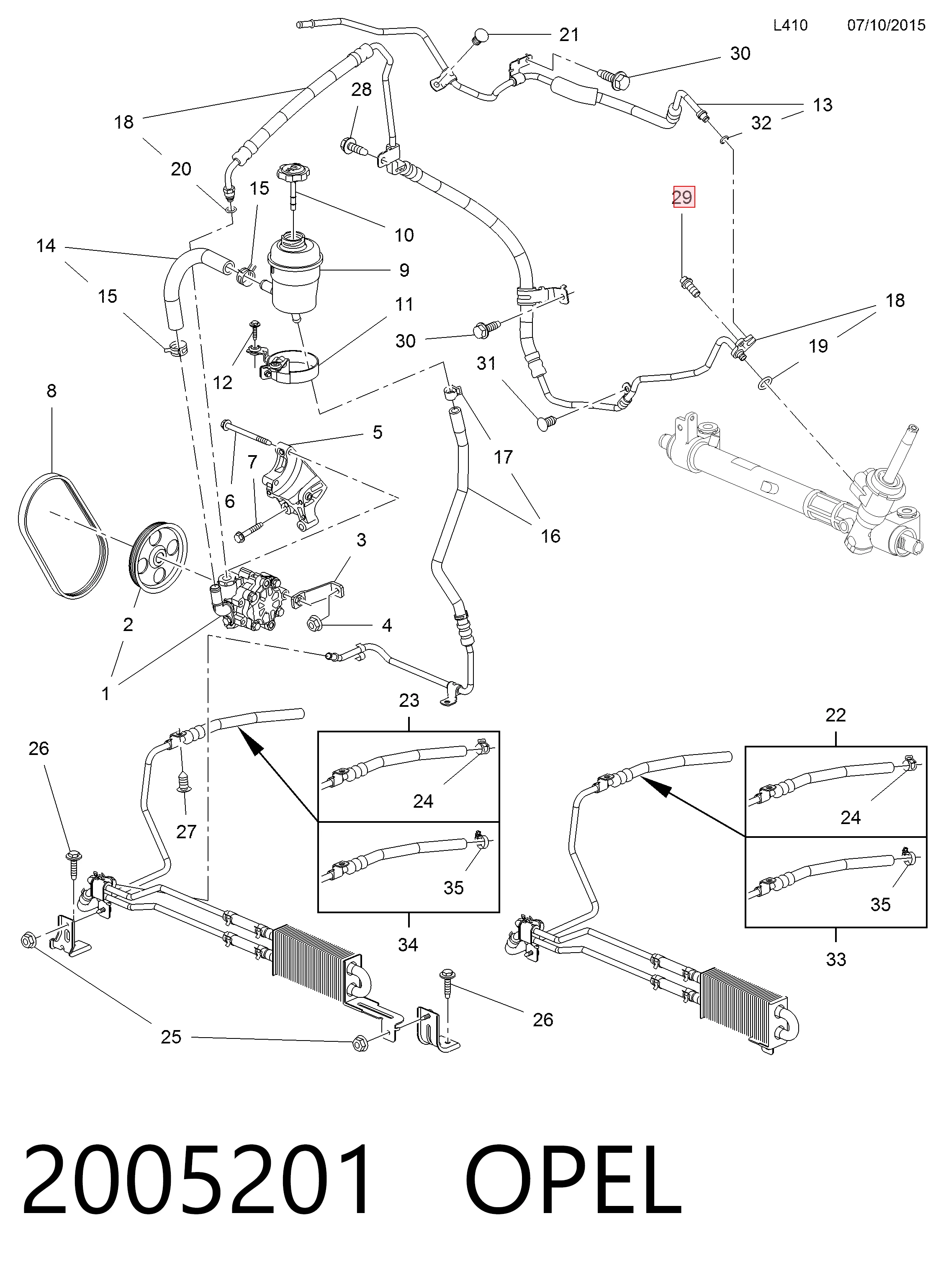 2005201 Opel Correia do mecanismo de distribuição de gás, kit